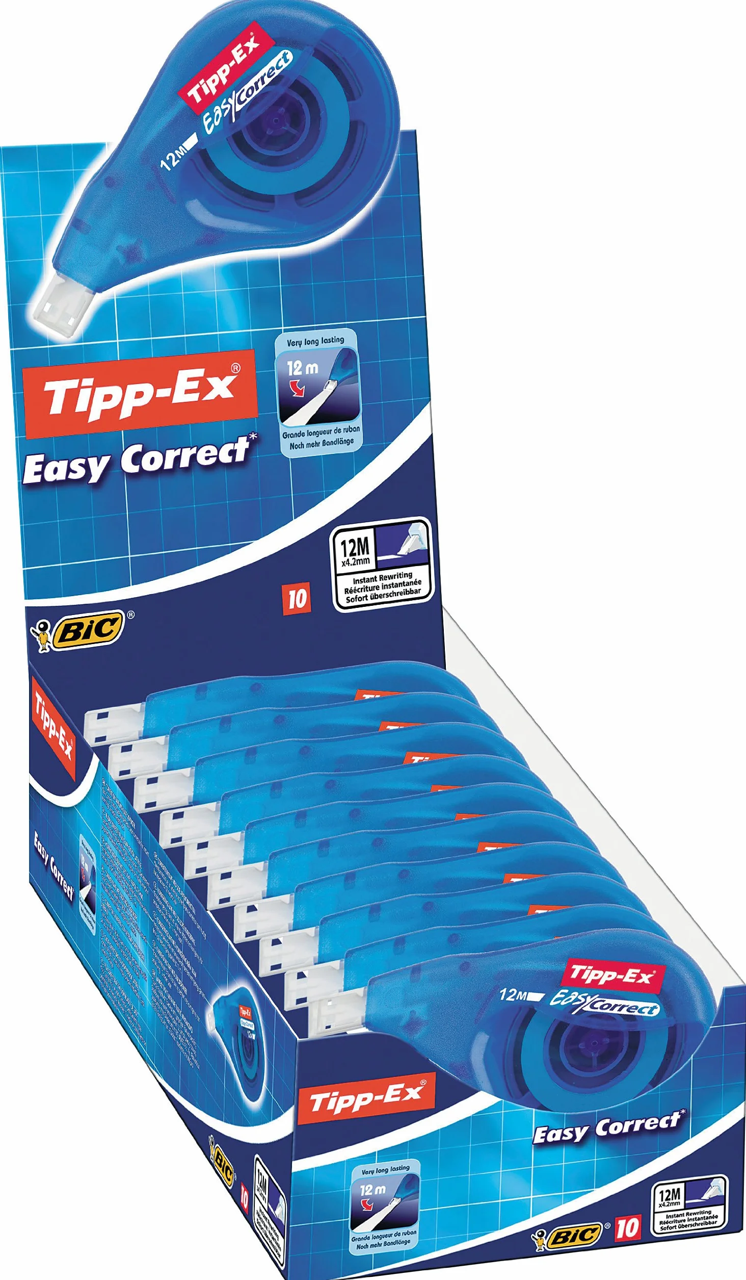 Bic Tipp-Ex 329966 Korektor Taśmowy, Biały, 12 m