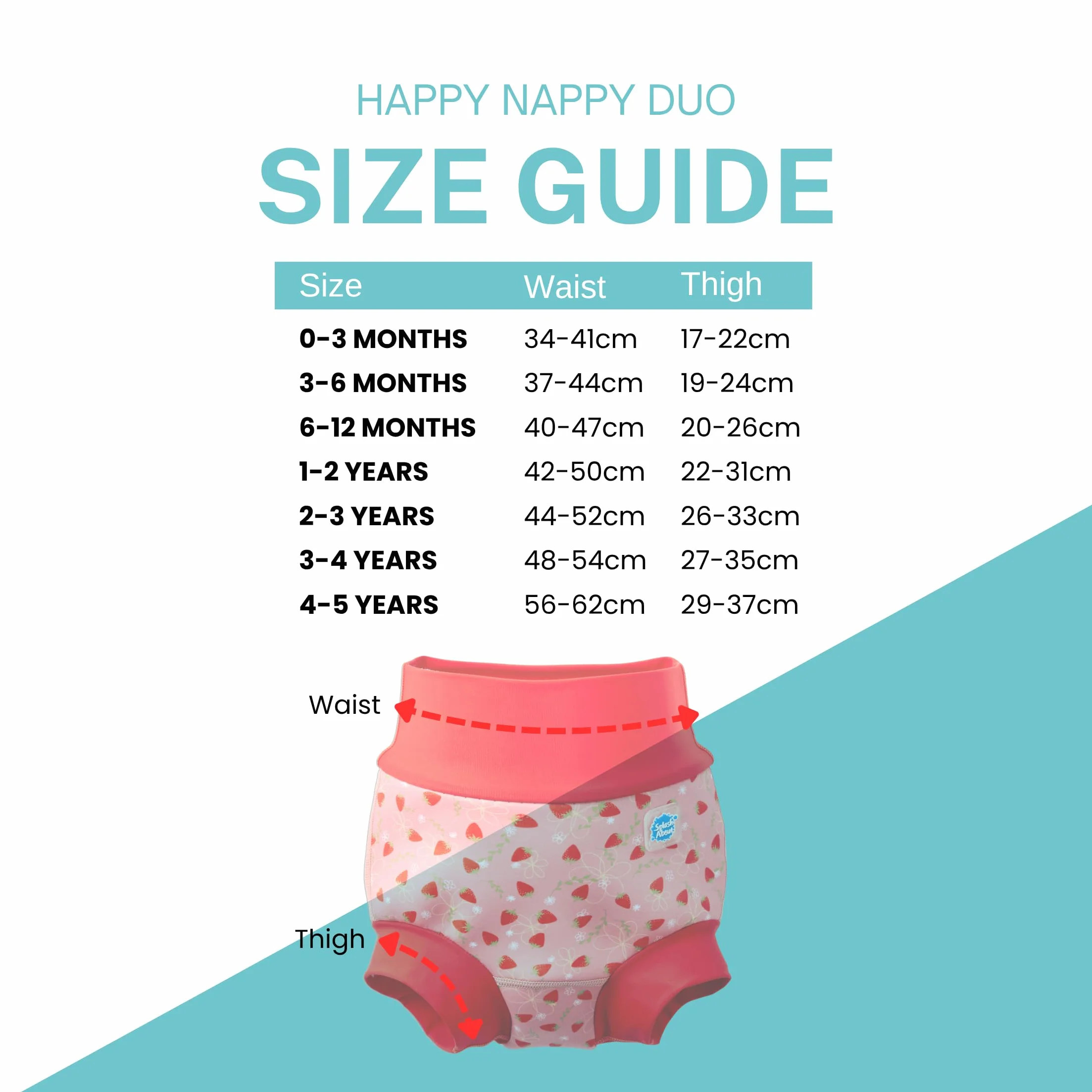 Splash About Happy Nappy Duo, pole truskawkowe, 2-3 lata, Pole truskawkowe, 2-3 Lat