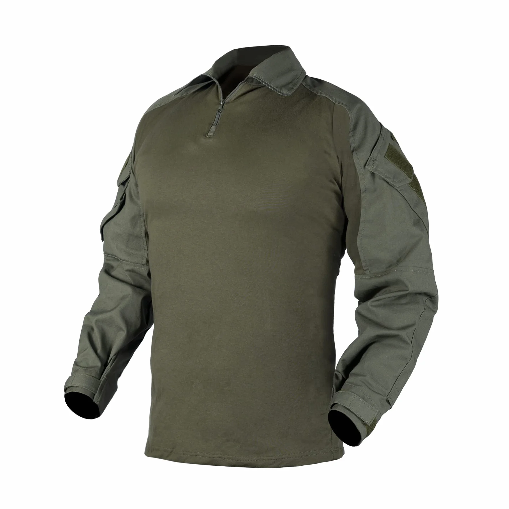 IDOGEAR G3 Męskie Koszule bojowe z Ochraniacze na łokcie szybkoschnący 1/4" Zipper Koszule Z Długim Rękawem Odzież taktyczna