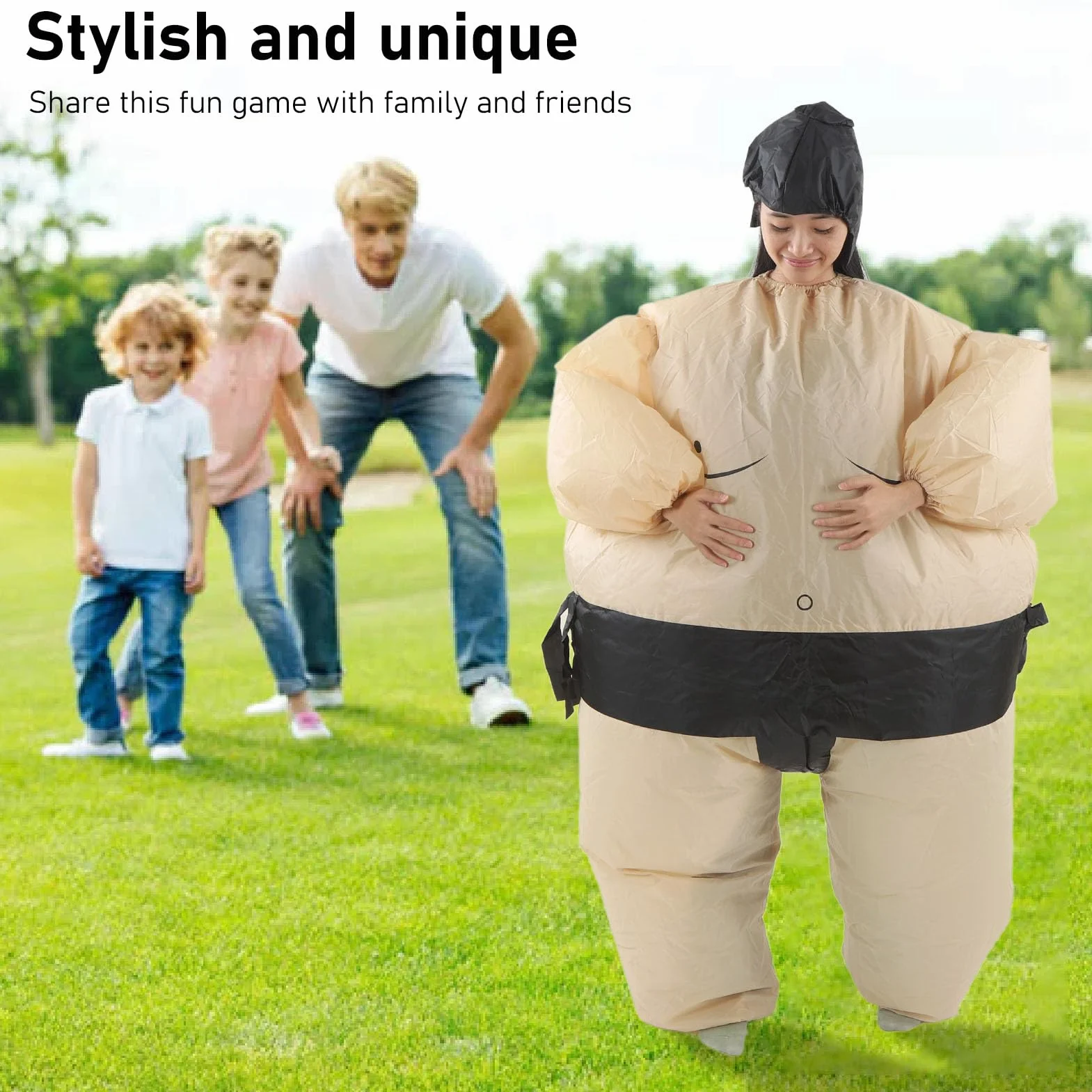 Nadmuchiwany Kostium, Zasilany Bateryjnie Kostium Zapaśniczy Sumo, Wodoodporny materiał Nadmuchiwane Kostiumy dla Dorosłych Dzieci, Impreza z Okazji Halloween Kostiumy Cosplay (150‑190cm)