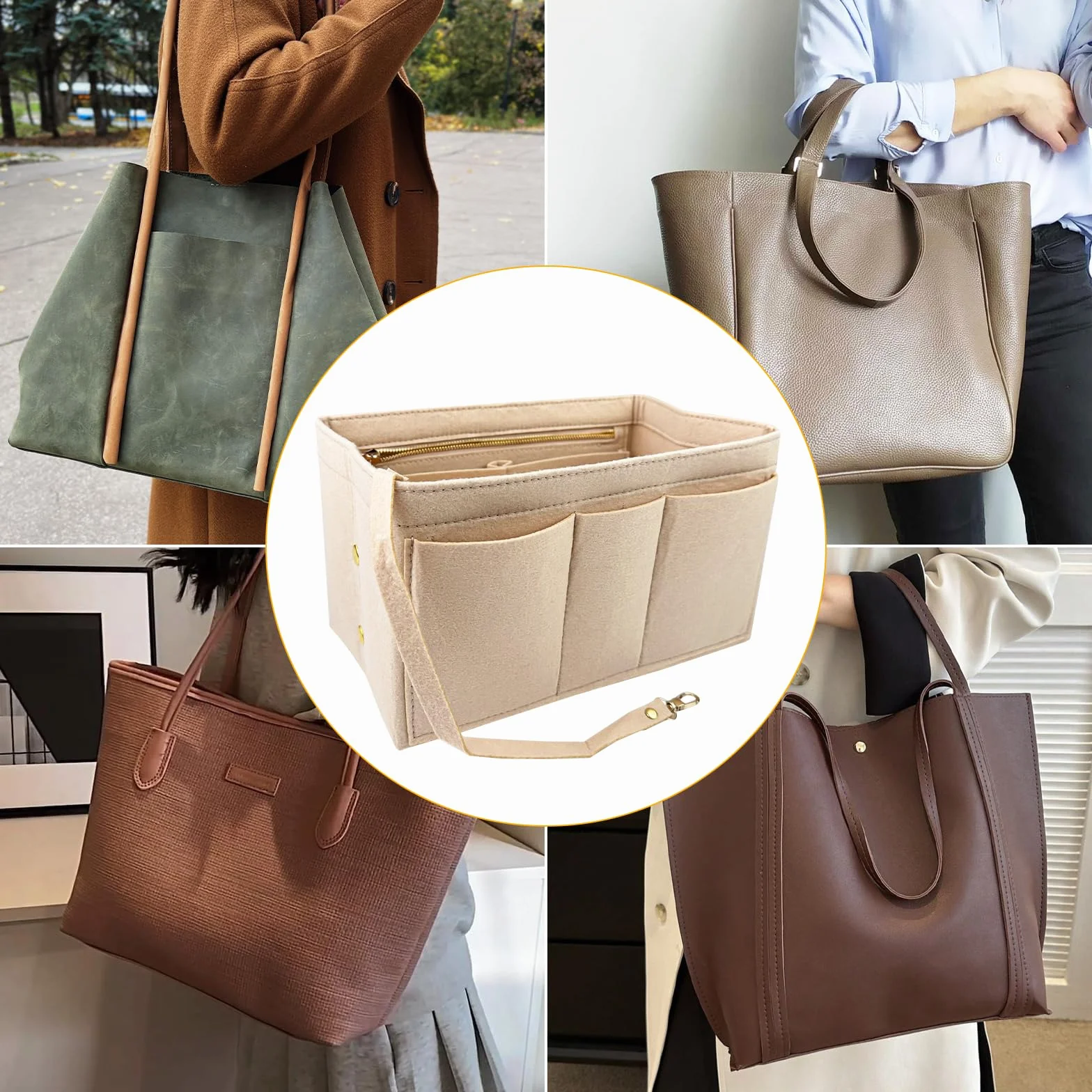 Newpop Organizer do torebki, torba z wieloma kieszeniami
