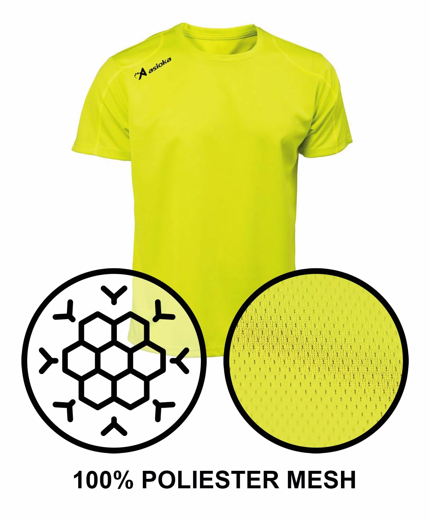 Asioka Uniseks 75/09 T-Shirt, Żółty, L
