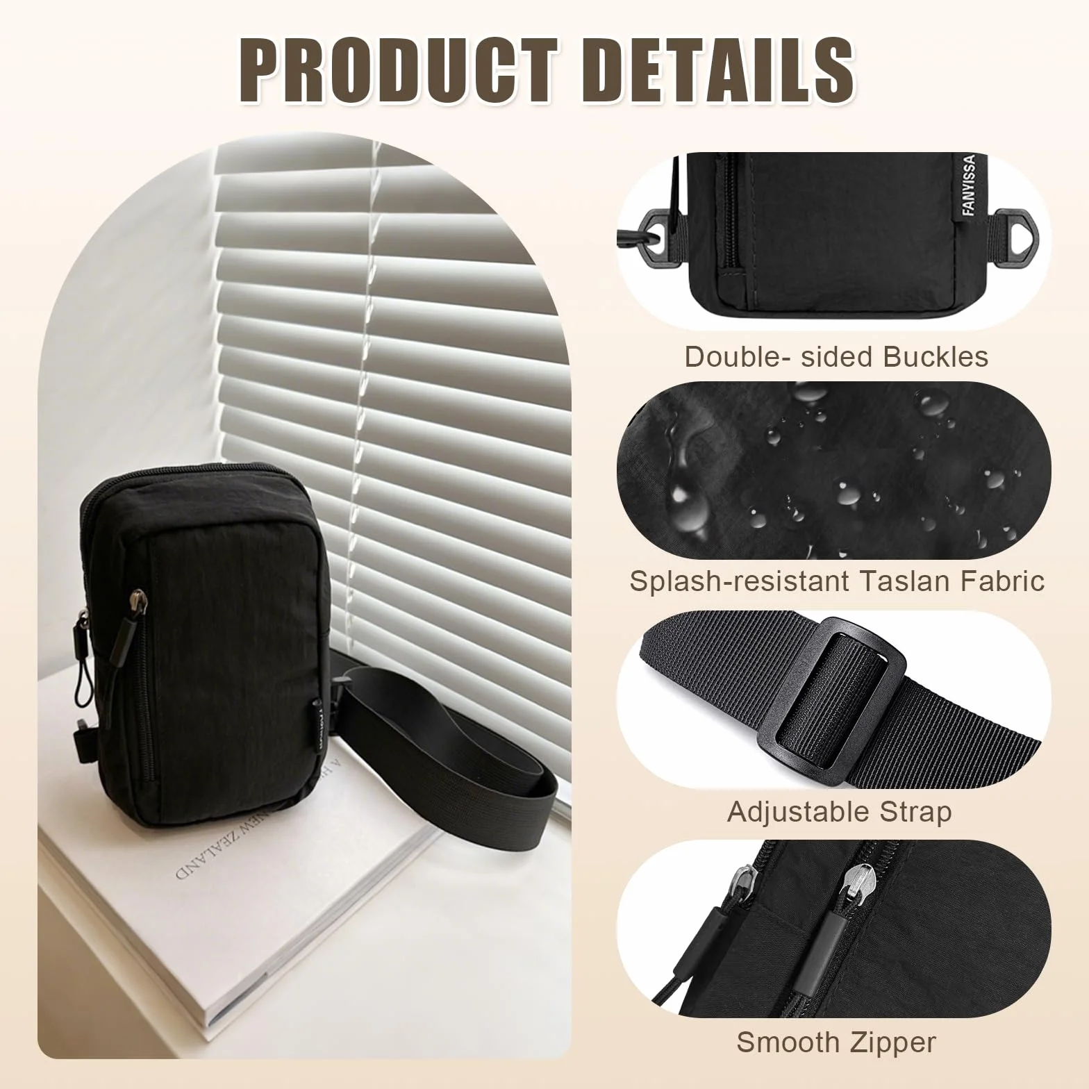 flintronic Torba na ramię, Sling Chest Crossbody Bag, Wodoodporna torba na ramię, Torba messenger, Torba na klatkę piersiową, Crossbag, dla mężczyzn i kobiet, do podróży, wędrówek, jazdy na rowerze
