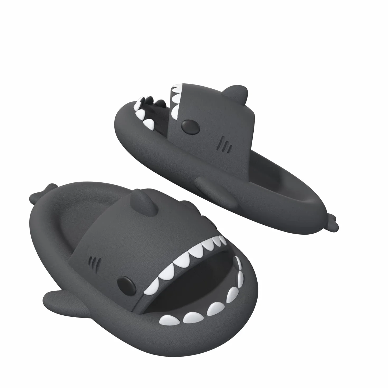 ChayChax Cloud Shark Antypoślizgowe klapki z otwartym noskiem, wygodne, z amortyzującą grubą podeszwą, kreskówkowy wzór, pod prysznic, do domu i na zewnątrz, dla chłopców/dziewcząt