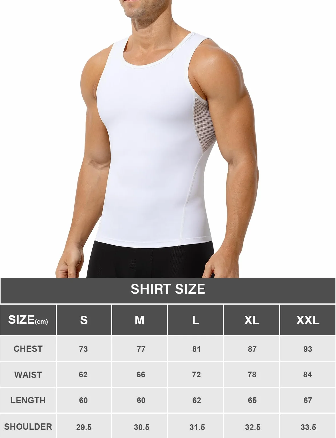 Męska koszulka kompresyjna, bez rękawów, podkoszulek typu tank top, wyszczuplający brzuch