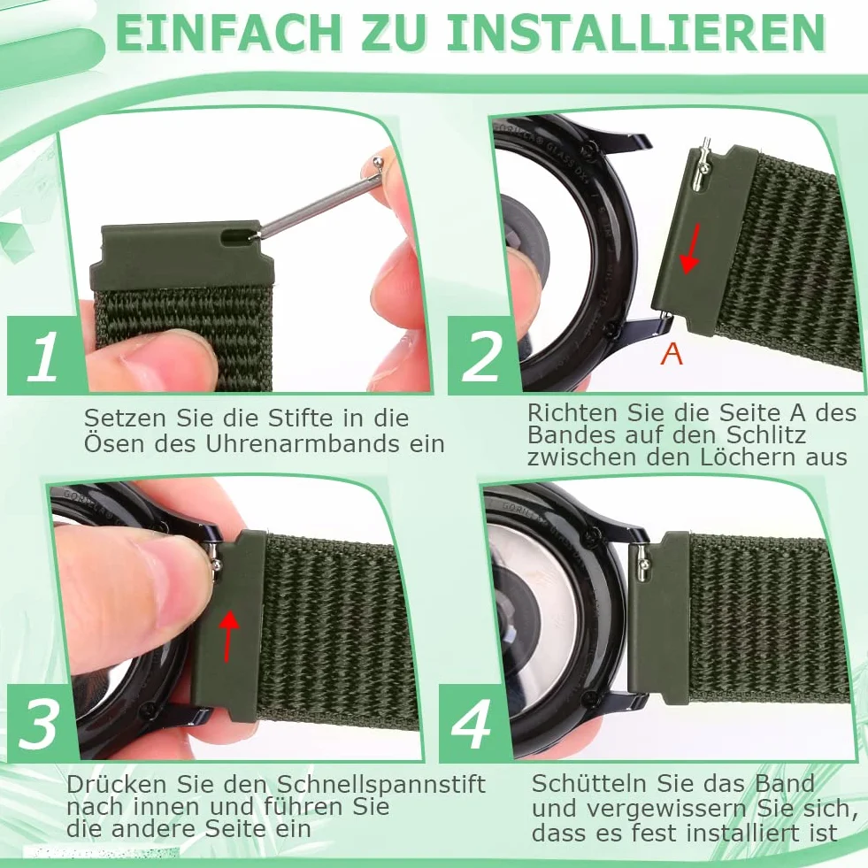 Runostrich pasek do zegarka z nylonu 16 mm, 18 mm, 19 mm, 20 mm, 22 mm, 24 mm, sportowy pętlowy pasek z szybkim zapięciem, oddychający, regulowany pasek zapasowy dla kobiet i mężczyzn, 22mm, No