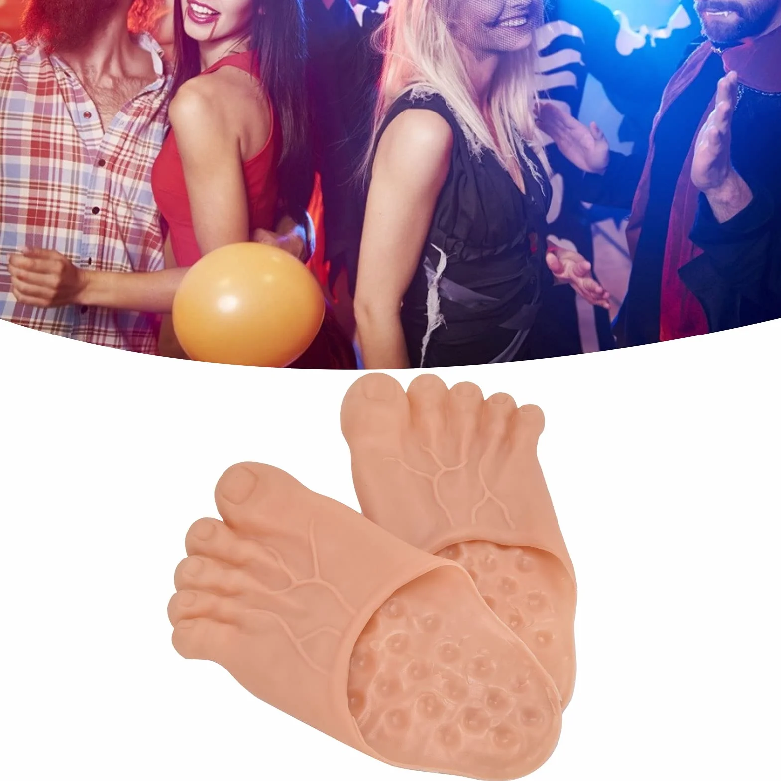 Duże Kapcie na Buty, śmieszne Bose Stopy, Stopy Potwora Jaskiniowca, Realistyczne Kapcie Wielkostopowe, Kostiumy na Halloween Rekwizyty Akcesoria Imprezowe, Impreza Przebierana