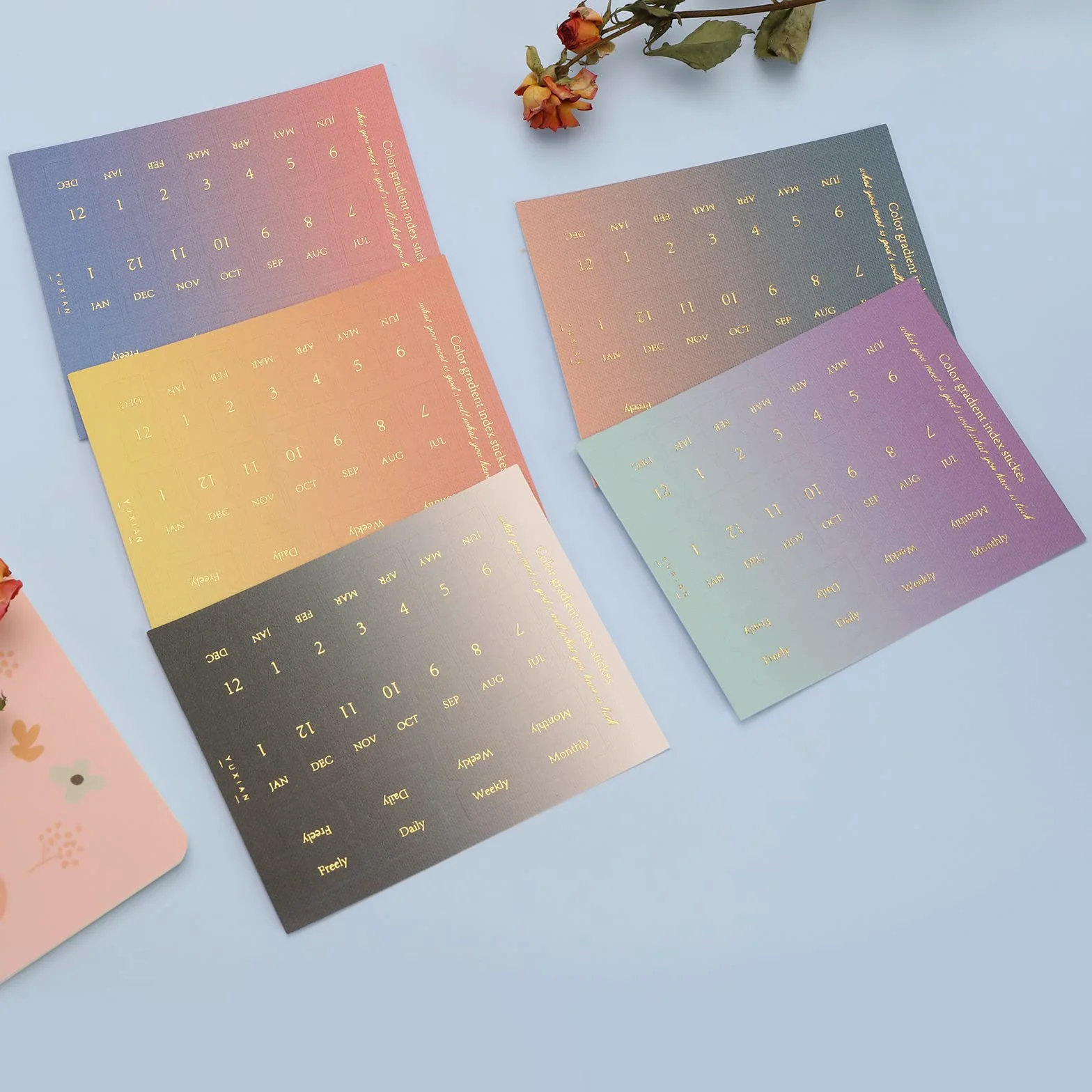 ECSiNG 10 arkuszy kolorowych zakładek indeksujących, monthly separators for school, learning, planner, office stickers, study organization