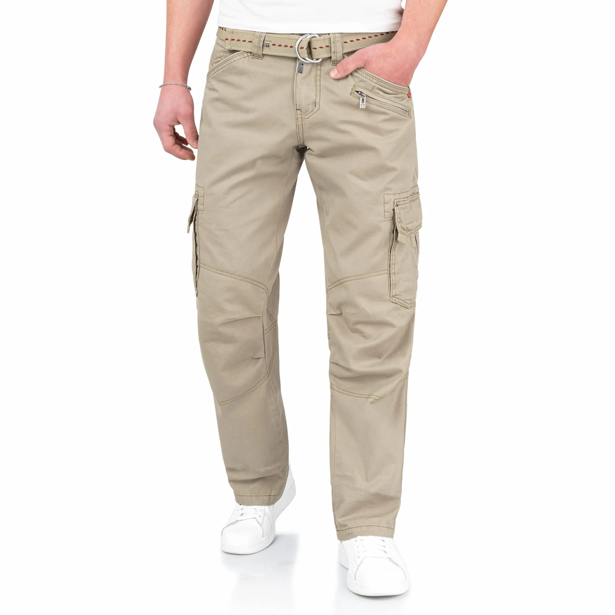 Timezone BenitoTZ Herren Cargohose Benito mit Stoffgürtel