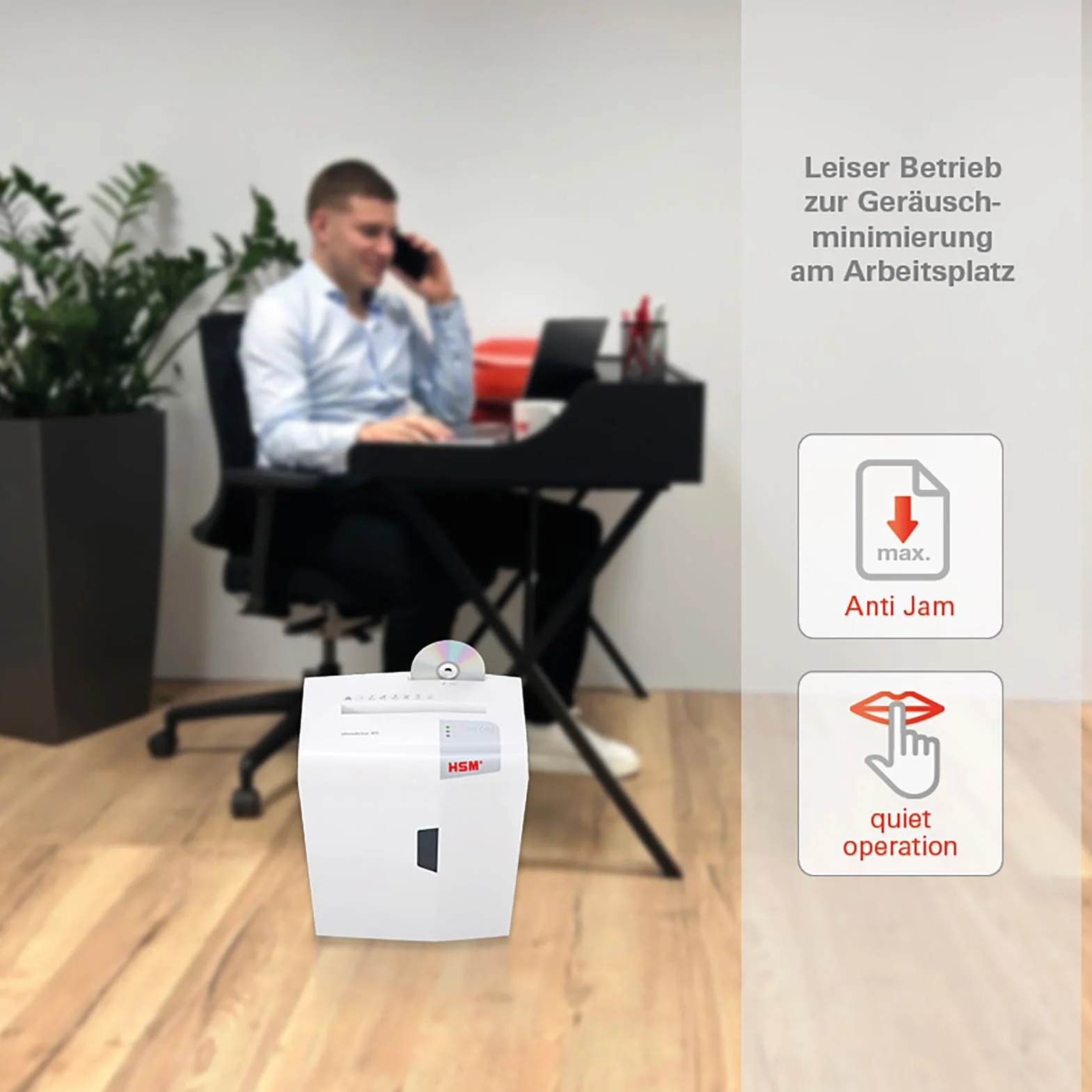 HSM Shredstar X5 niszczarka dokumentów, poziom bezpieczeństwa P-4, 5 arkuszy (cięcie cząstek) z niszczarką CD