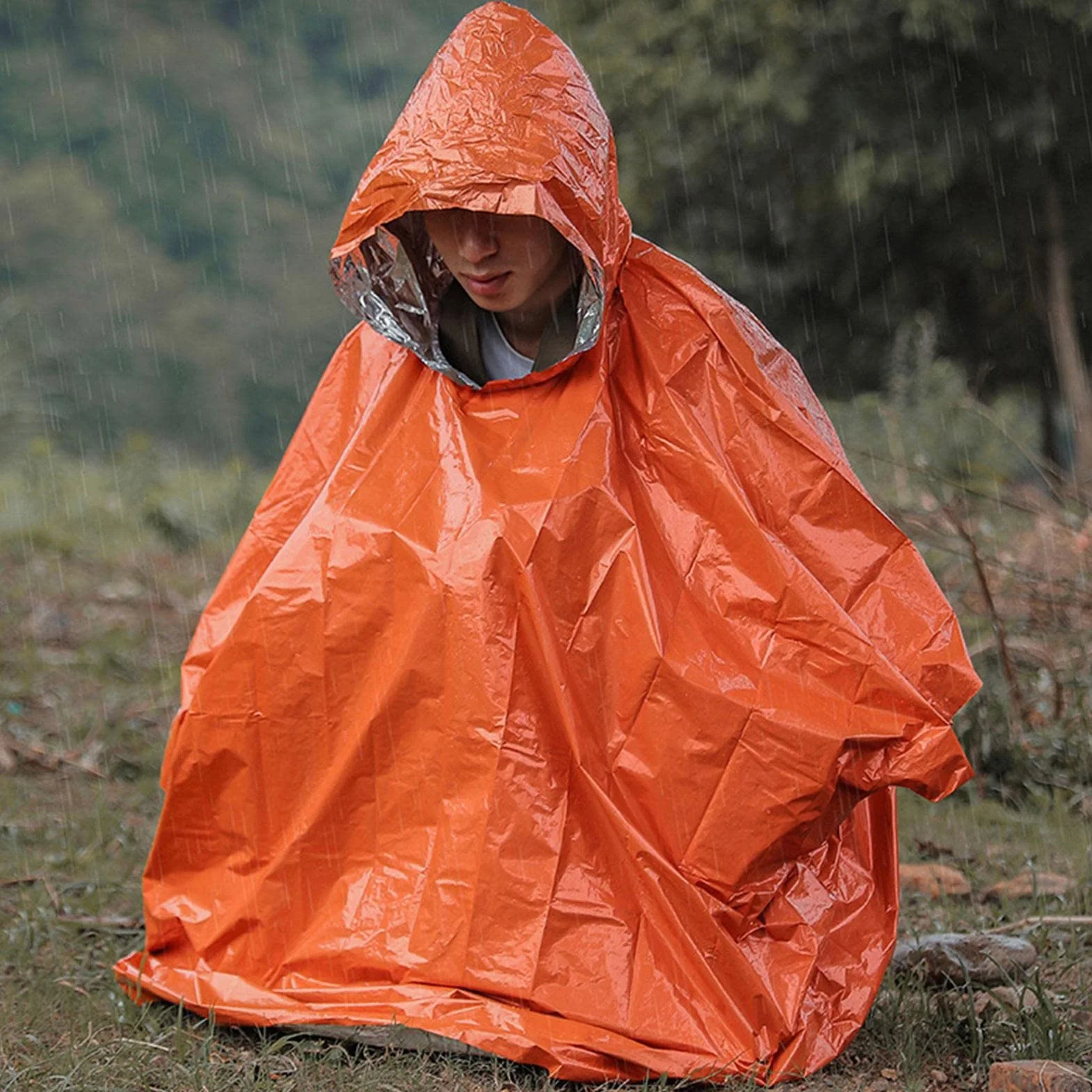 Poncho przeciwdeszczowe dla doros?ych - Peleryna przeciwdeszczowa poncho | Wiatroodporny, odporny rozdarcia p?aszcz przeciwdeszczowy z kieszeni? plecak turystyczny Pomurom
