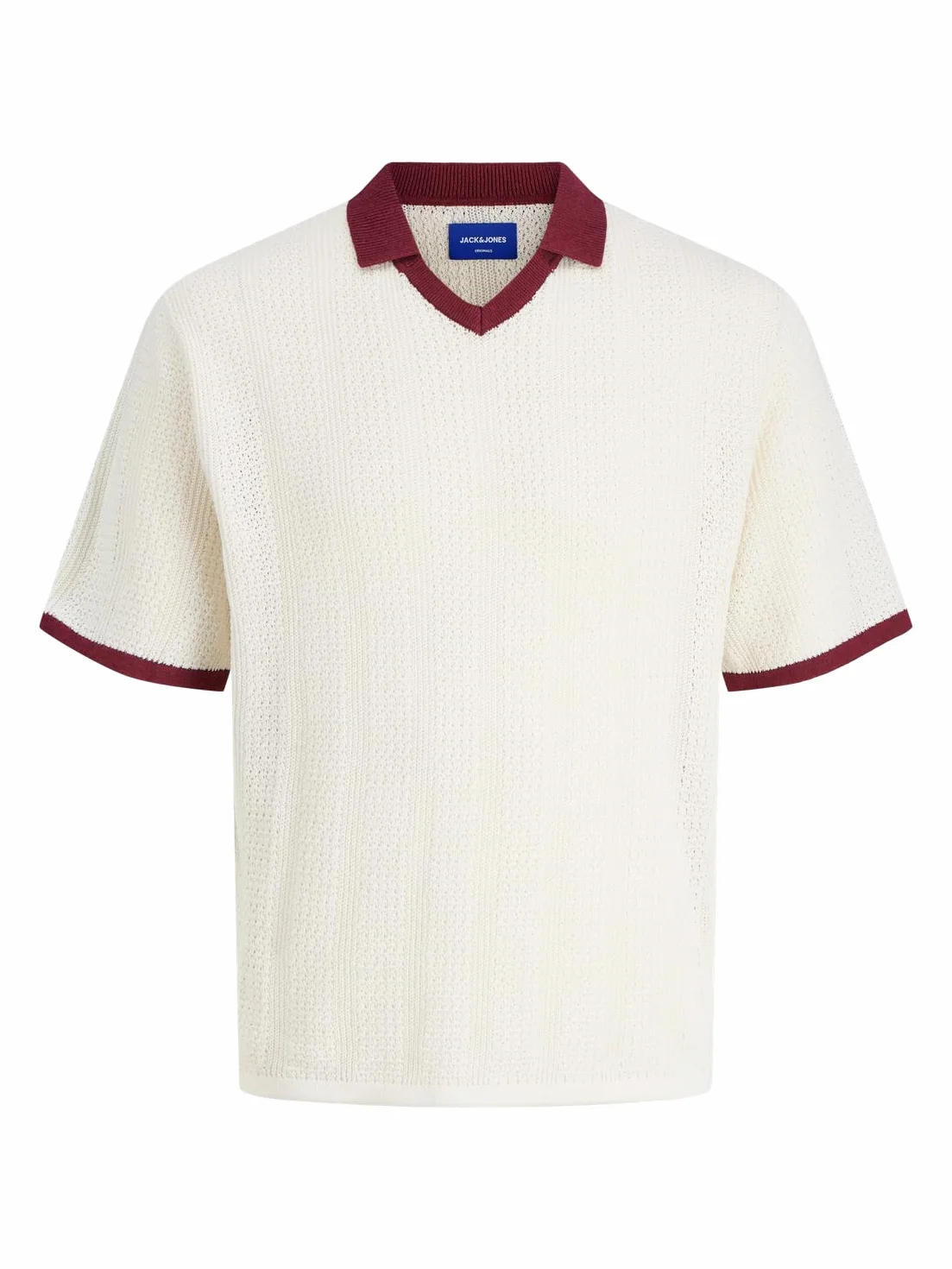 JACK & JONES Jorgramercy Knit Ss Retro Polo, Sea Salt, L