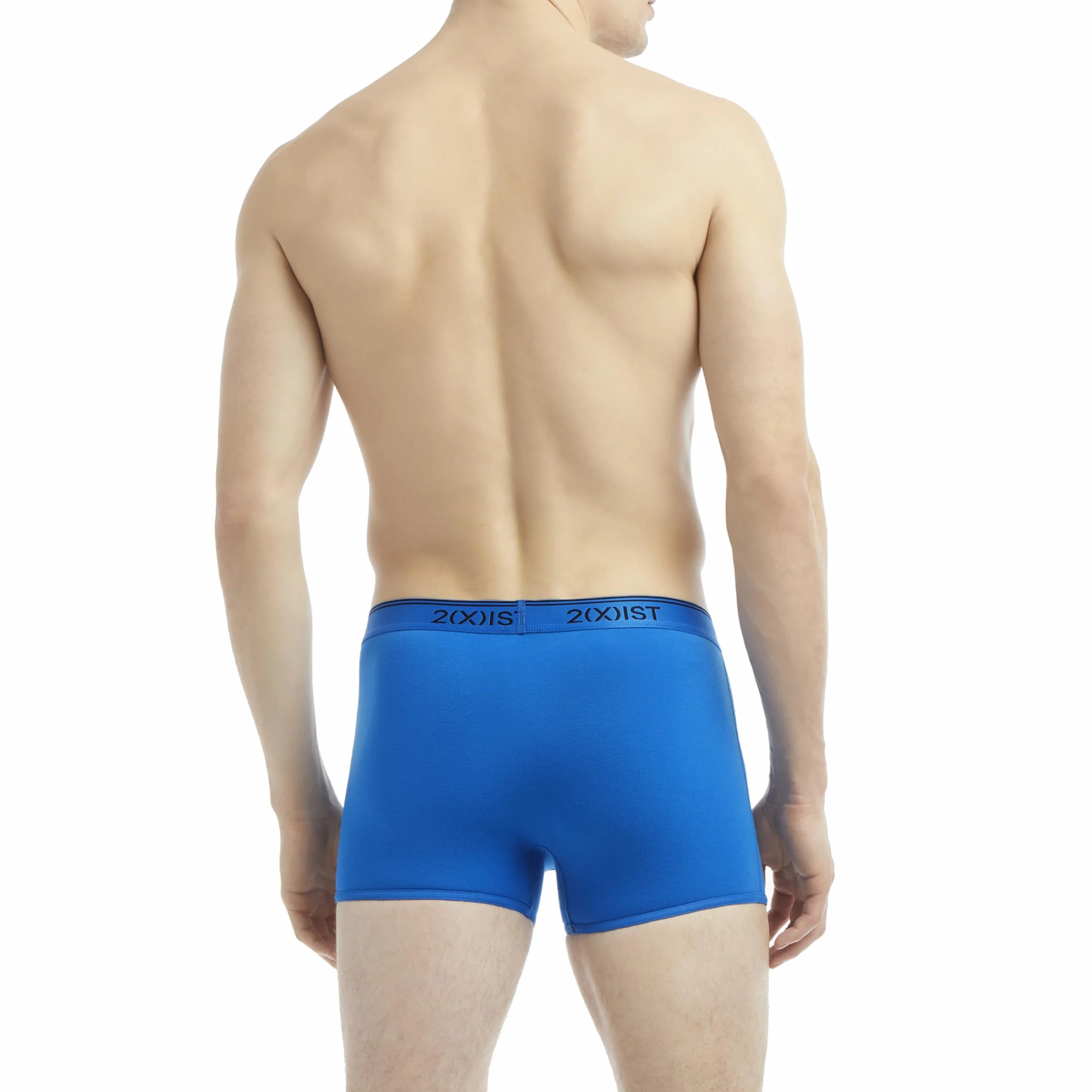 2(x) ist Męskie kąpielówki z bawełny Stretch No Show Trunk 3-pak (opakowanie 3 szt.), Scotts czerwony/czarny/Skydiver, L