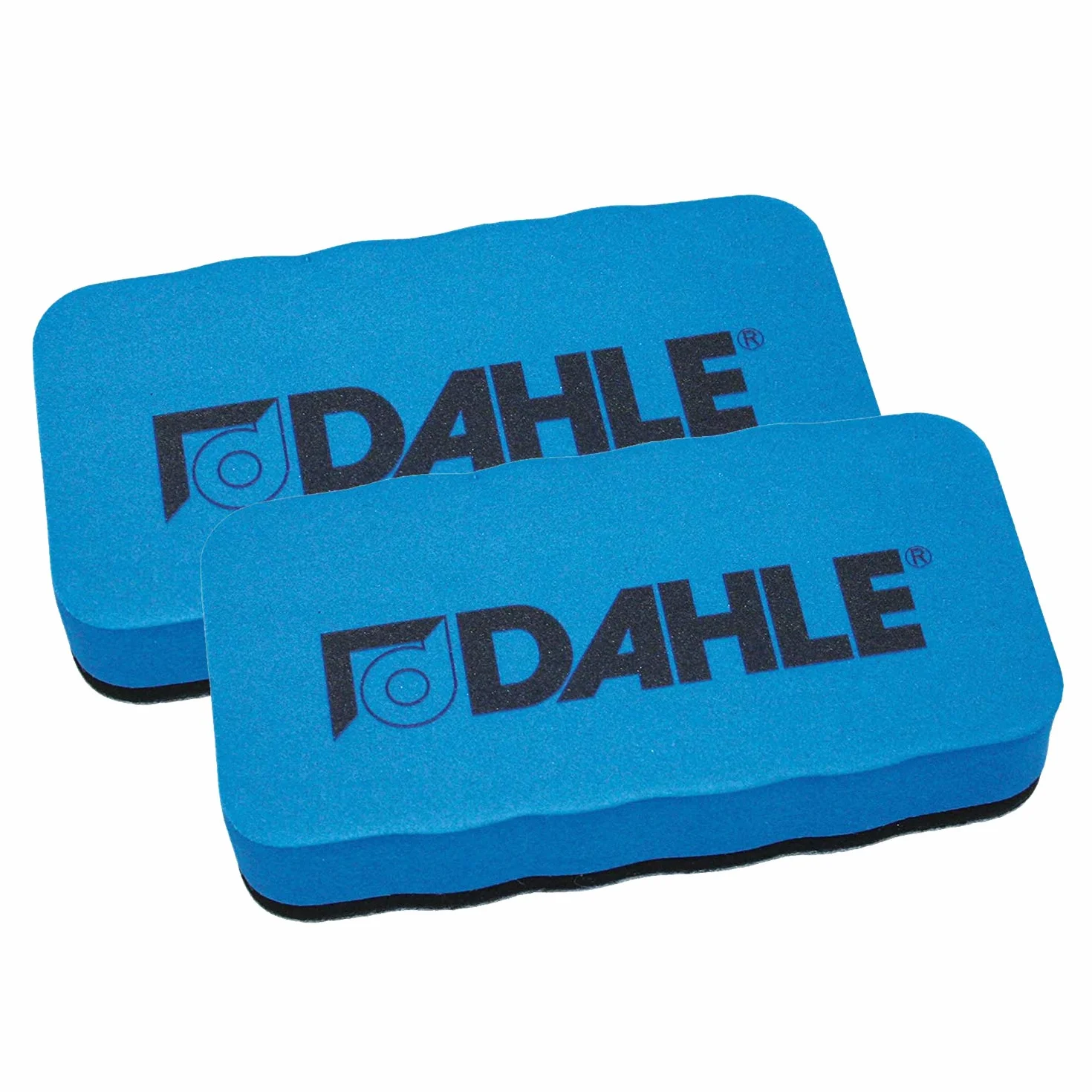 Dahle 95097-02505 gąbka do tablicy suchościeralnej (magnetyczna myjka do czyszczenia na wielu powierzchniach) niebieska – 2 sztuki (gąbka dwupak)
