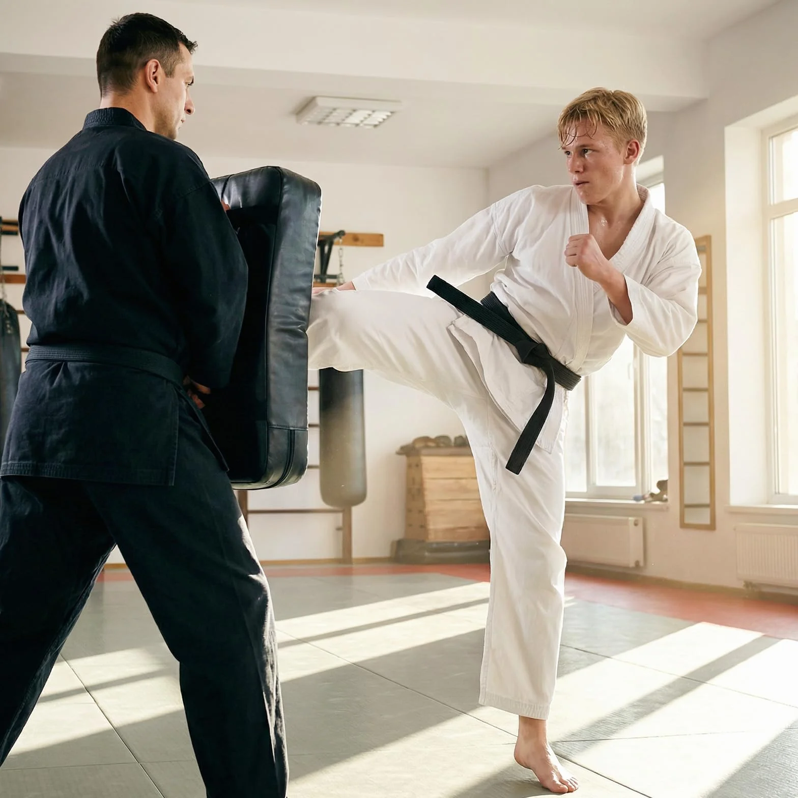 Pasek do sportów walki o długości 280 cm, szerokość 4 cm, czarny pasek, taekwondo, wytrzymała bawełna, pasek do karate do sportów walki, judo, karate i zapasów (czarny)