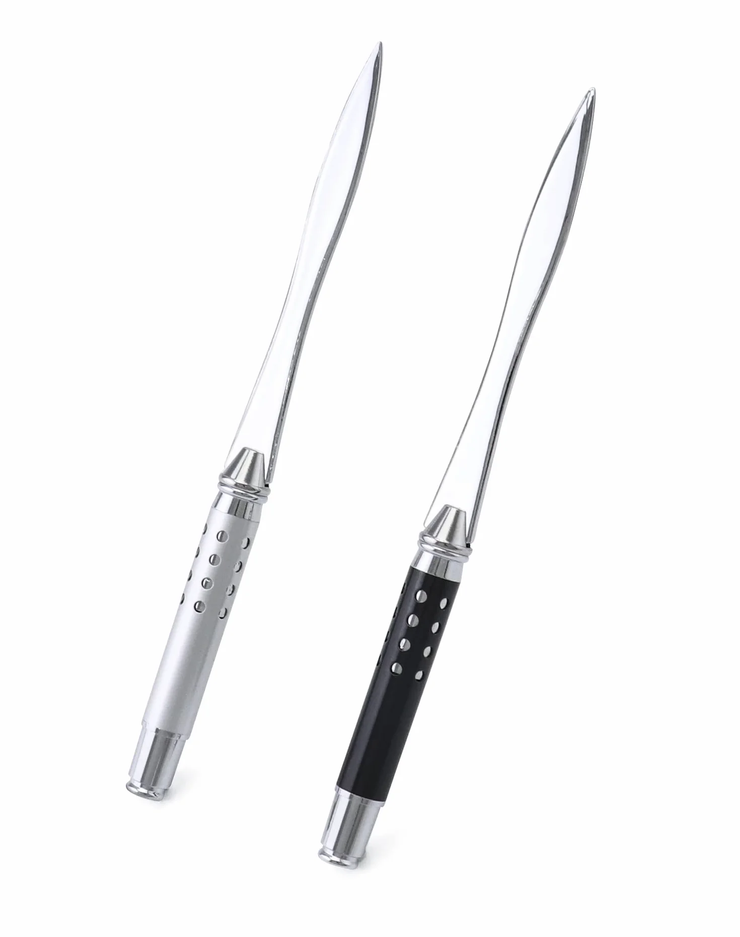 QWORK® 2 szt. Miecz do otwierania listów - 16cm - bez wysiłku otwieraj pocztę i paczki, srebrny i czarny