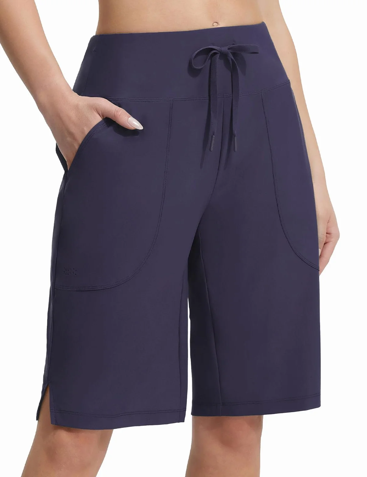 baleaf Damskie szorty kąpielowe 40 cm, bermudy, długie, wysoka talia, kontrola brzucha, szorty do pływania, do kolan, UPF50+