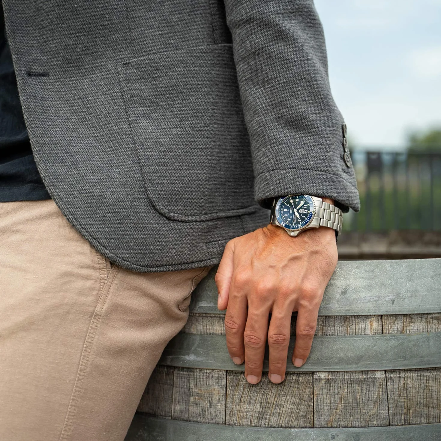 Luminox Męski analogowy zegarek automatyczny z paskiem ze stali nierdzewnej XS.0924, Srebrny, Nowoczesny