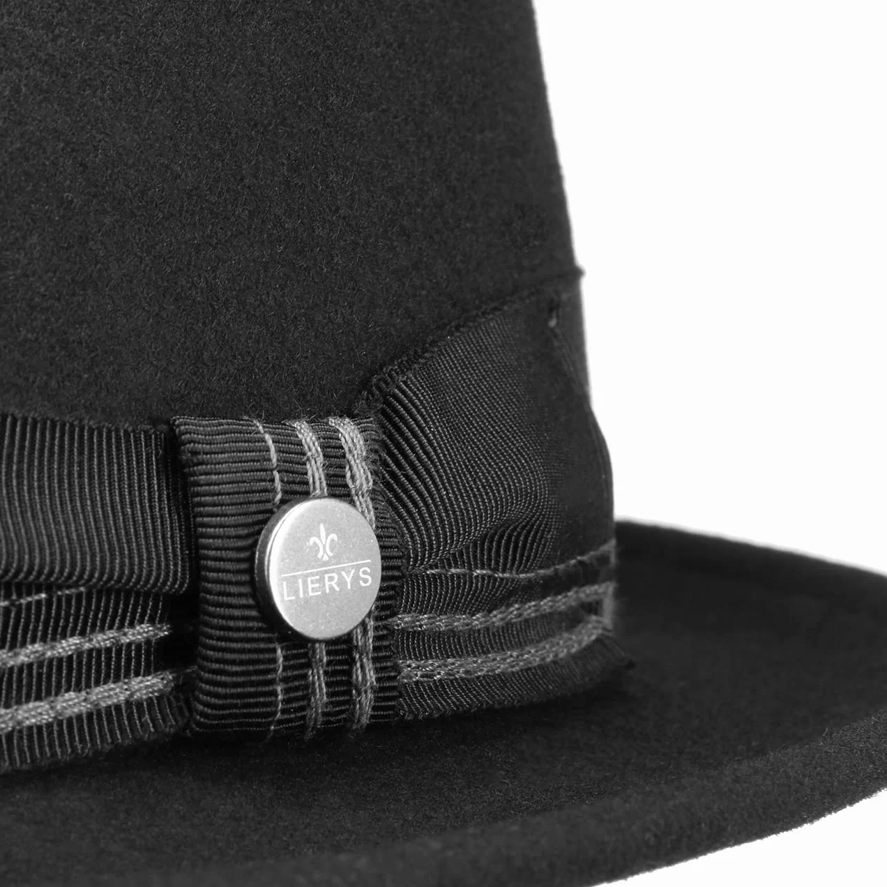 Lierys Kapelusz Clifford LiteFelt Player - Made in USA czapka porkpie filcowy muzyka Z podszewką, rypsowym paskiem jesień-zima Zima