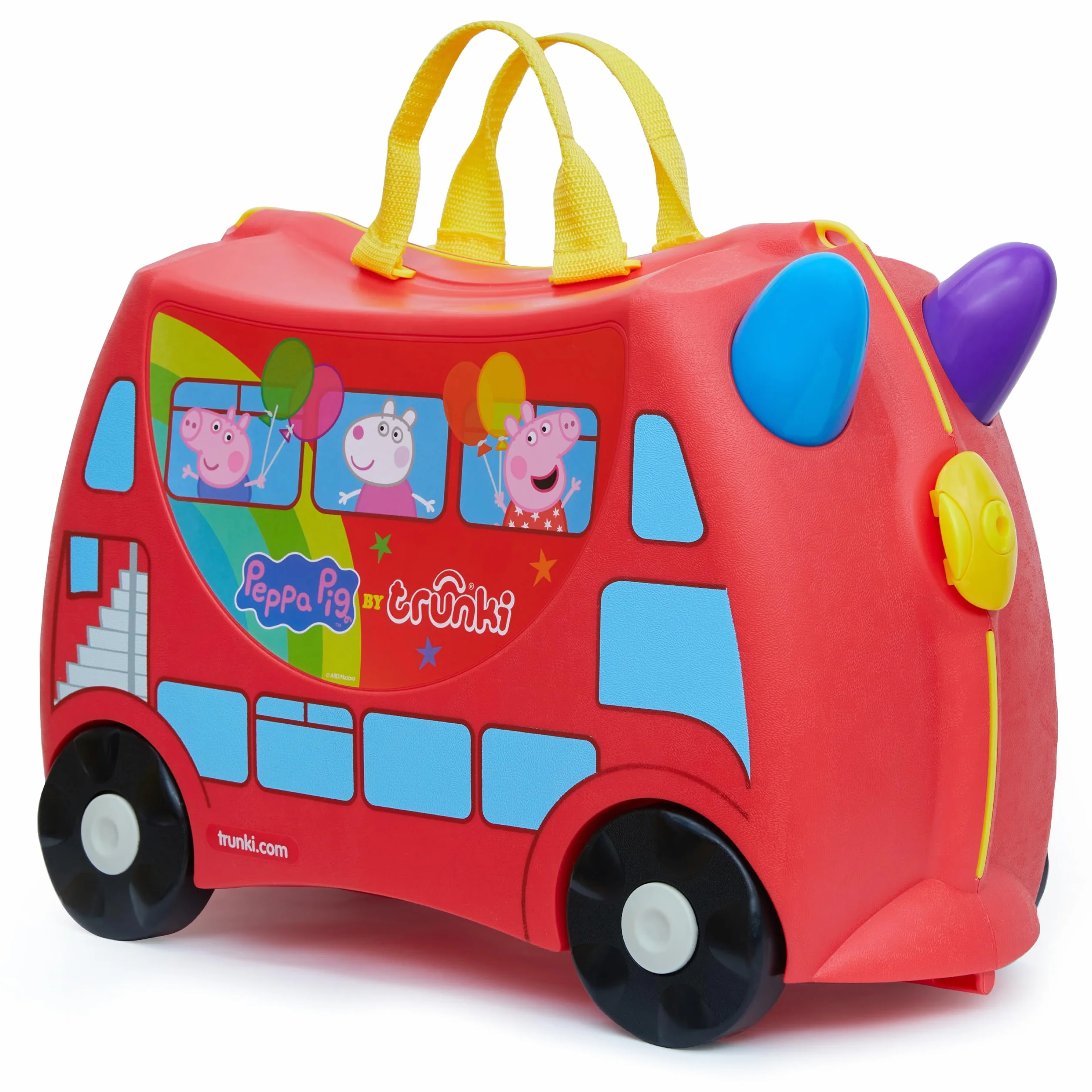 Trunki Oryginalna walizka dziecięca do siedzenia – 18 l bagaż podręczny, walizka podróżna z twardą obudową na kółkach, łącznie z paskiem na ramię, Świnka Peppa (czerwona), 3E+1 cm x 45 cm x 21 cm