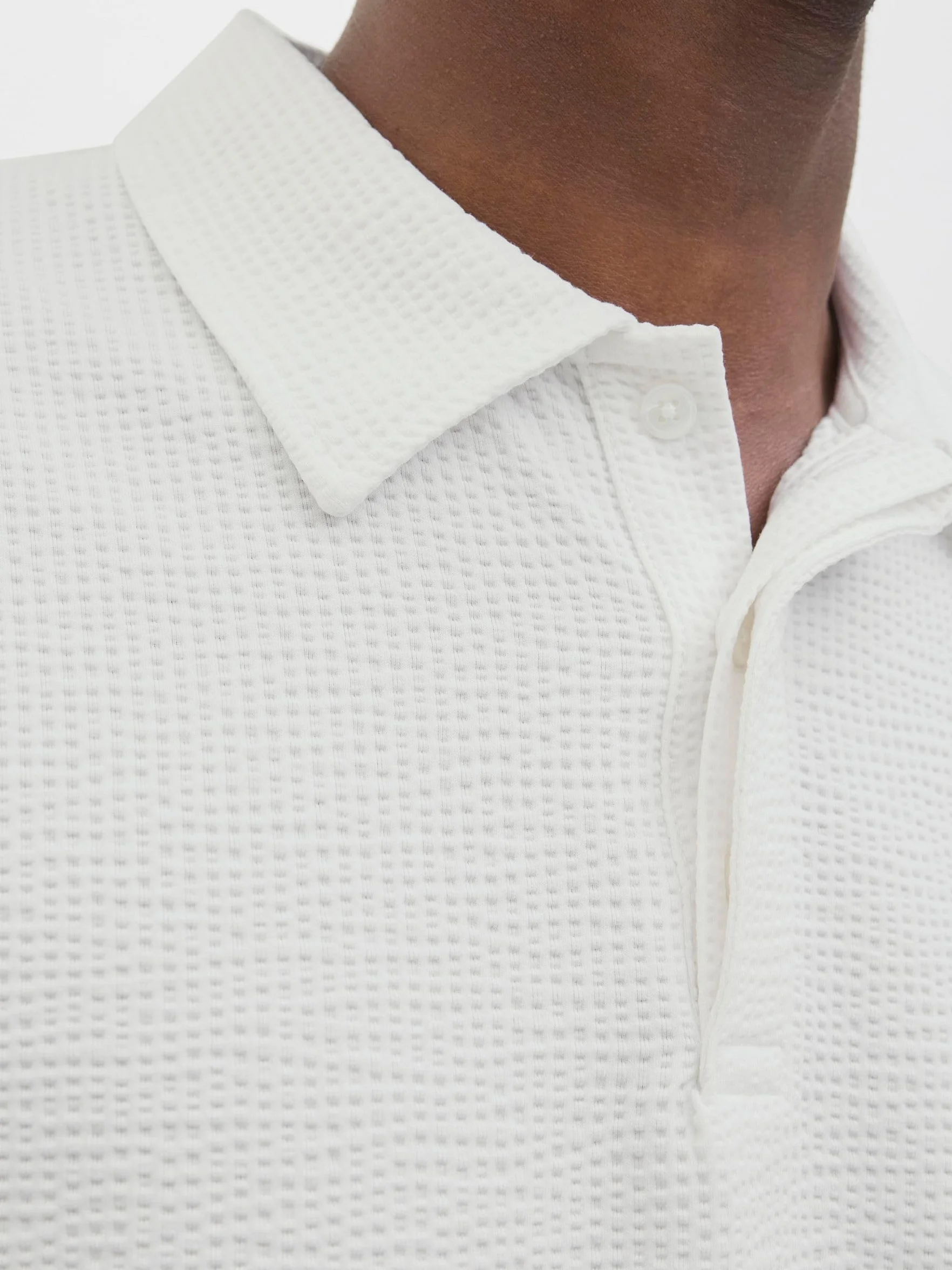 JACK & JONES Jcosago męska koszulka polo z teksturą, Cloud Dancer, L