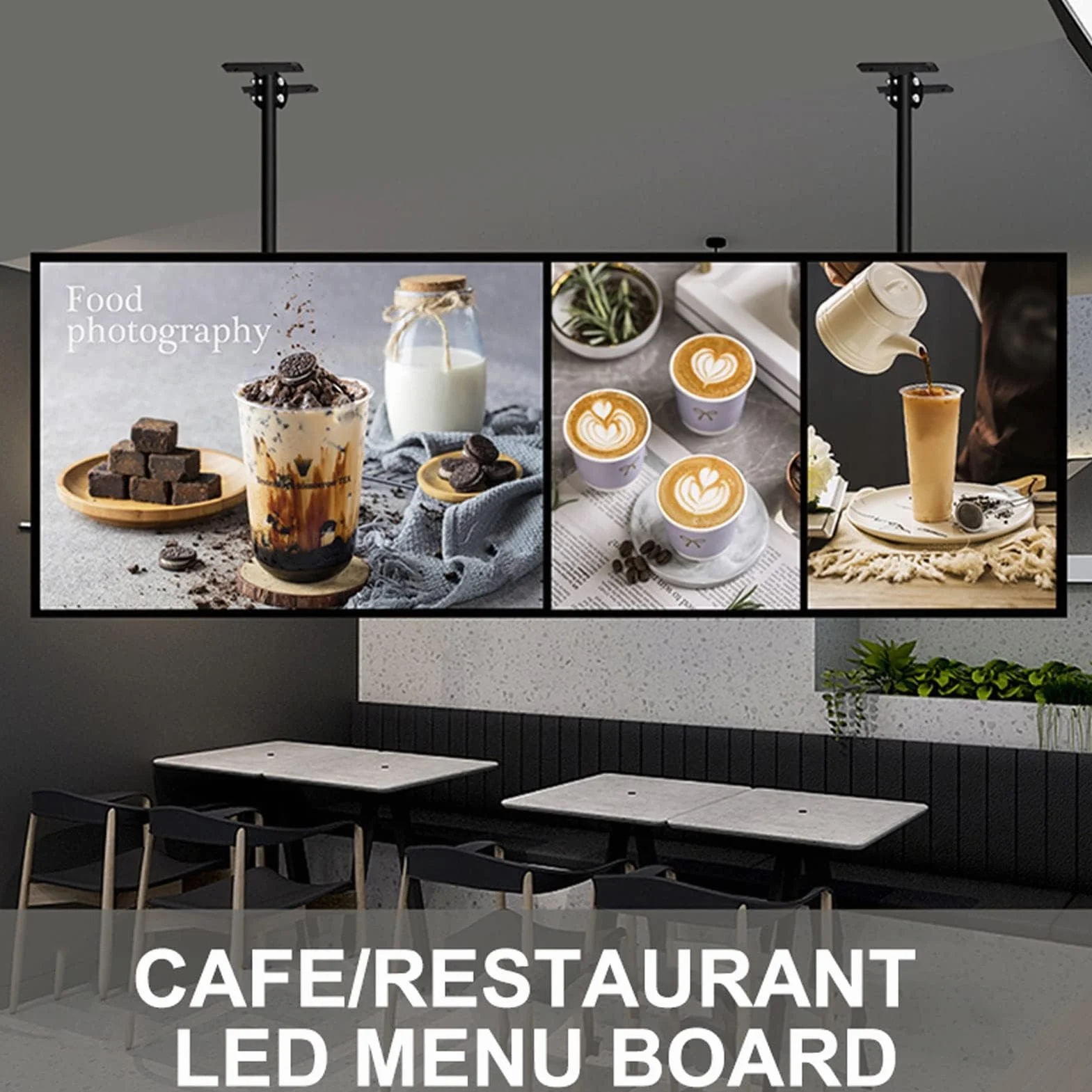Kanduo tablica menu restauracja led 60x40cm (24x16 cali) Ultracienka kaseta LED z ramką zatrzaskową, podświetlany wyświetlacz plakatowy, podświetlane diodami LED tablice menu Ramki reklamowe(4PCS 60x4