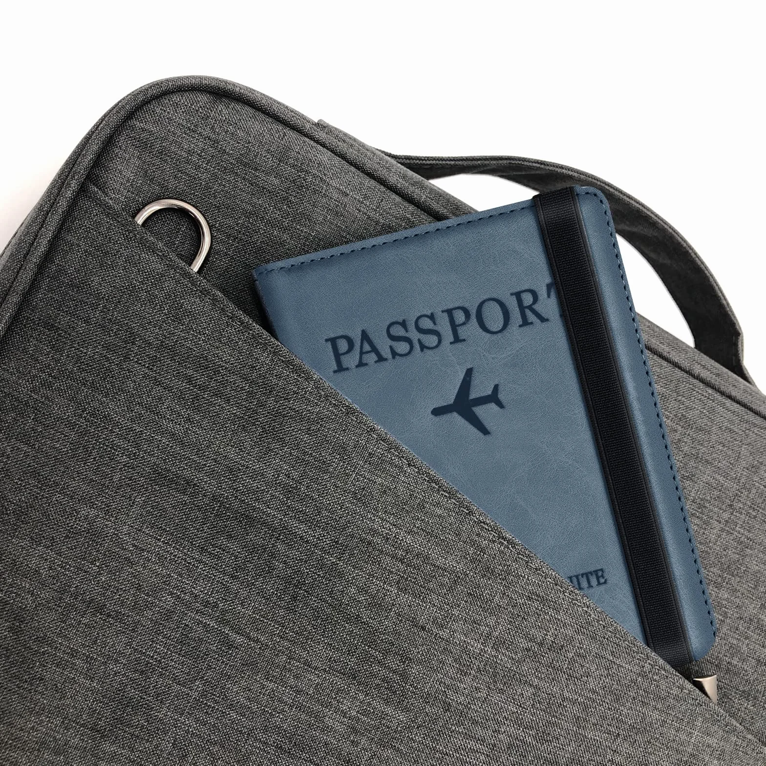 Paszport Etui, RFID Etui Ochronne na Karty Kredytowe Paszport, Dowód osobisty i Dokumenty Podróżne, Akcesoria Podróżne/Organizator Podróży, Wielokomorowy Portfel Zapinany na Zamek (Niebieski)