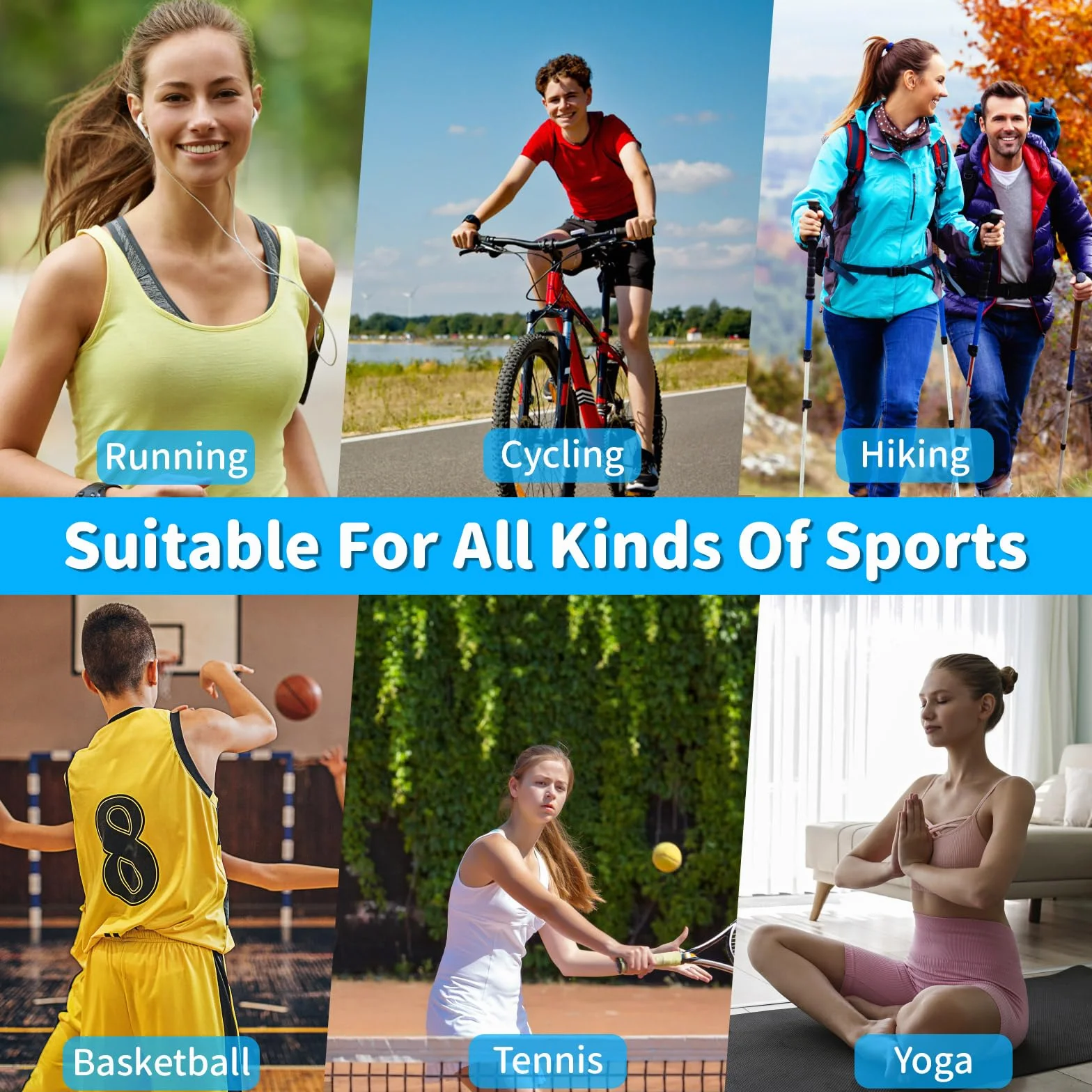 Sport-Stirnbänder im 6er-Pack