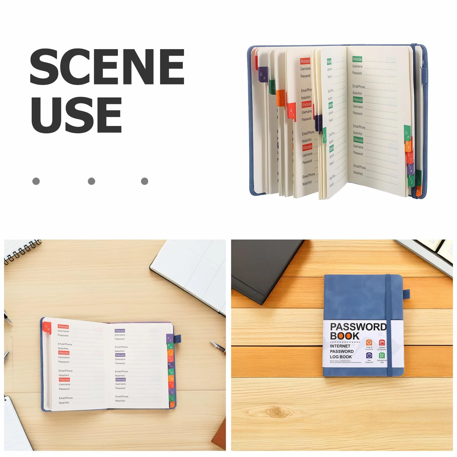 BETOOKY Password Book with Alphabetical Tabs for Seniors Password Keeper Organizer for Computer Internet Website Logins And Address Book with Quick Navigation