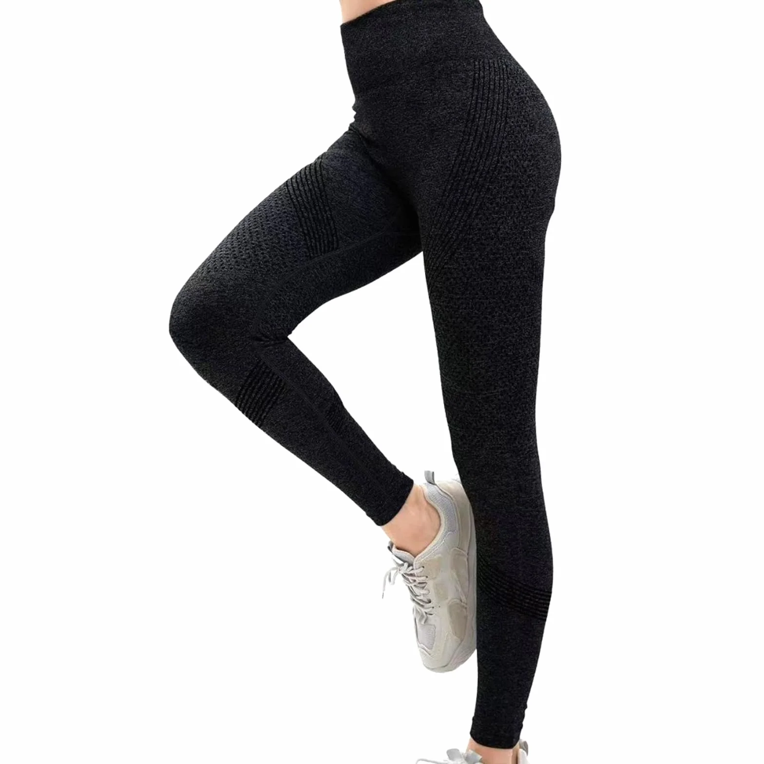 Damskie Legginsy Antycellulitowe, Wysoka Talia, Kompresyjne Pośladki, Długie Legginsy Sportowe Kompresyjne, Nieprzezroczyste, do Jogi, Pilatesu