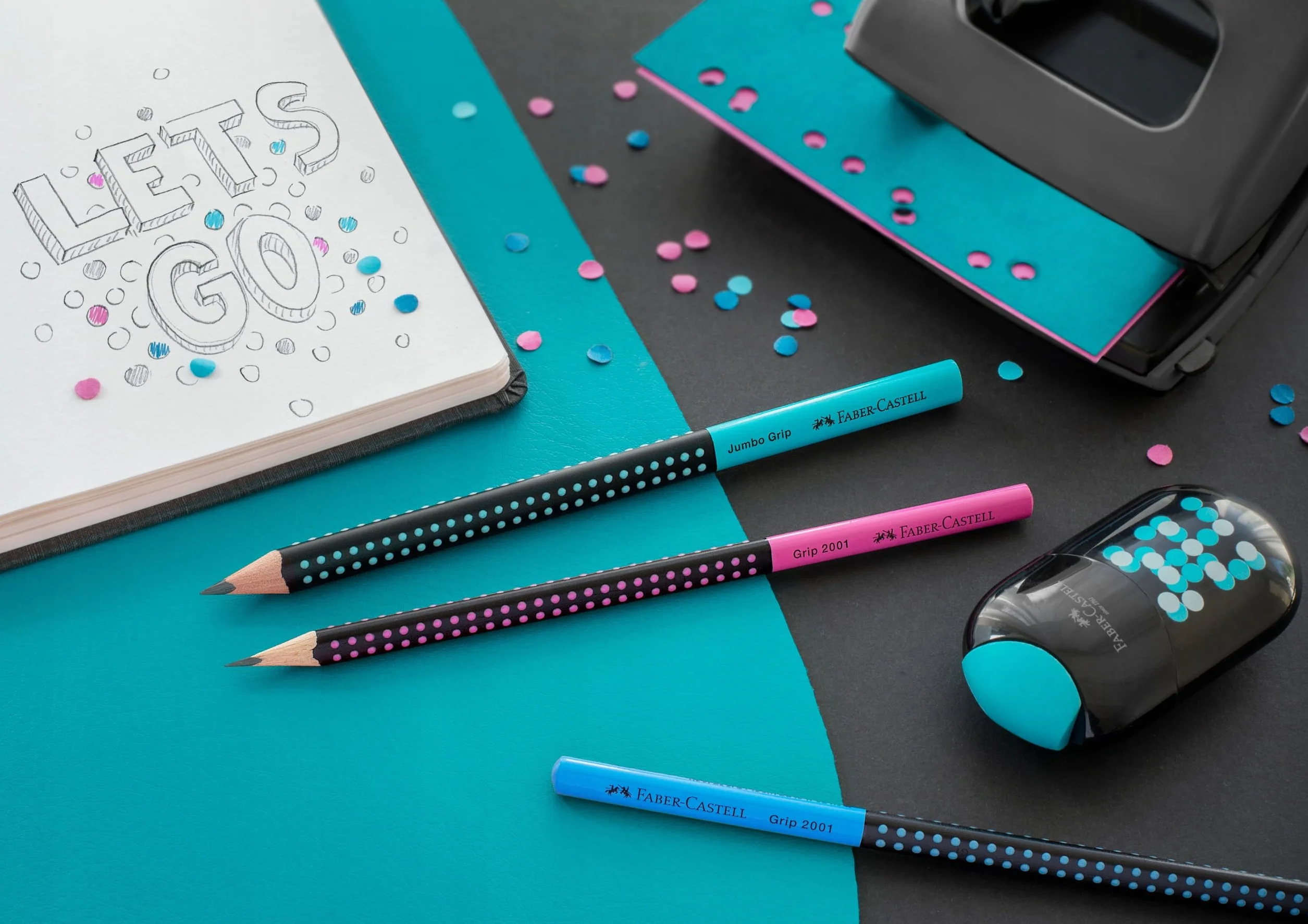 FABER-CASTELL 511911 Jumbo Grip Two Tone kredka do papieru twardość HB czarny/różowy 1 sztuka