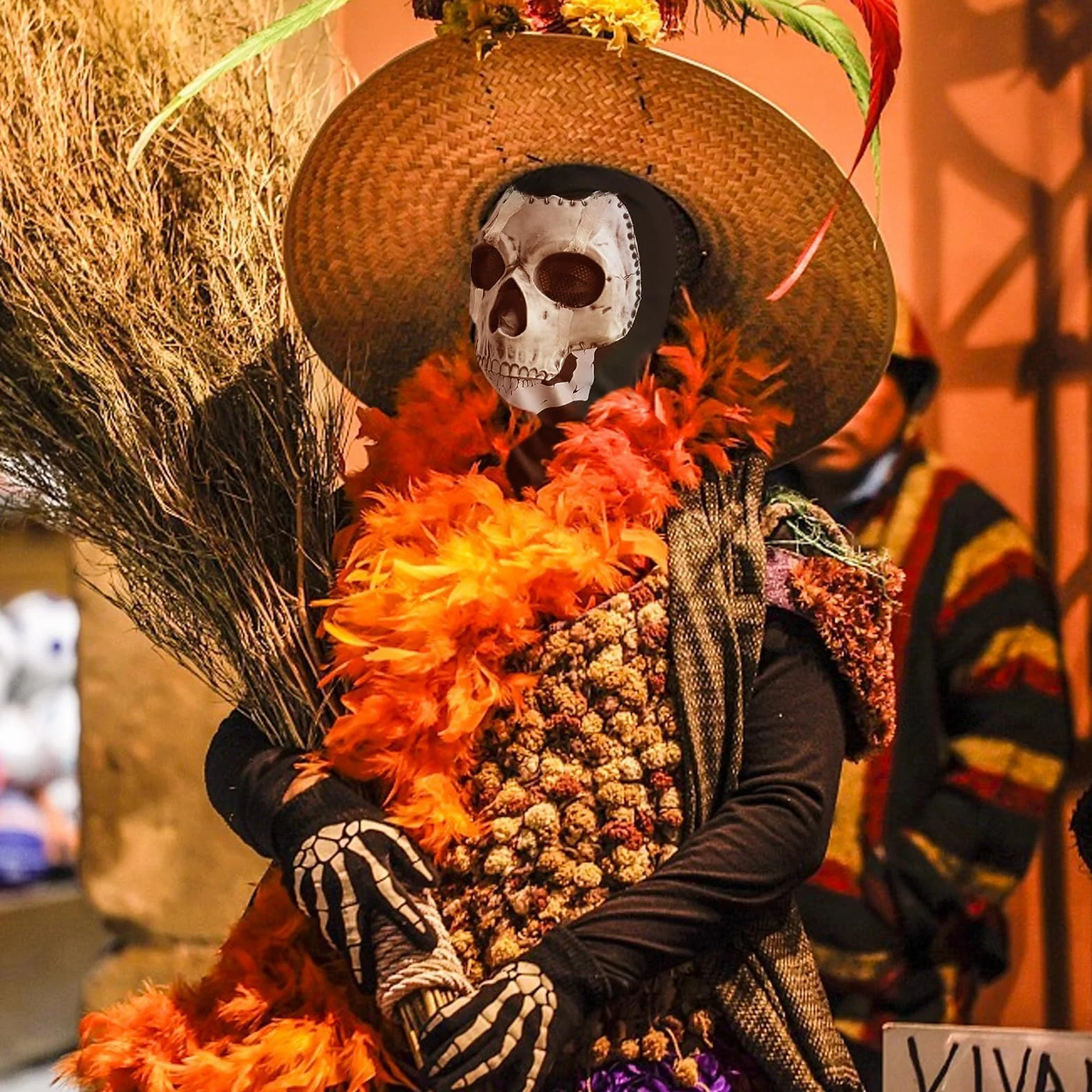 Jognee COD maska ducha, czaszka, maska na Halloween, maska z trupią czaszką, straszna pełnotłowa, szkieletowa maska 3D, wykonana z naturalnego lateksu, na imprezę Cosplay, Halloween, imprezę, trupia