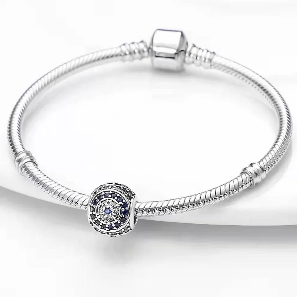 Charms & BRANSOLETKI 925 srebrna bransoletka i naszyjnik, biżuteria dla kobiet, kompatybilna z bransoletkami Pandora i naszyjnikami Charms, prezenty dla kobiet., Srebro szterlingowe