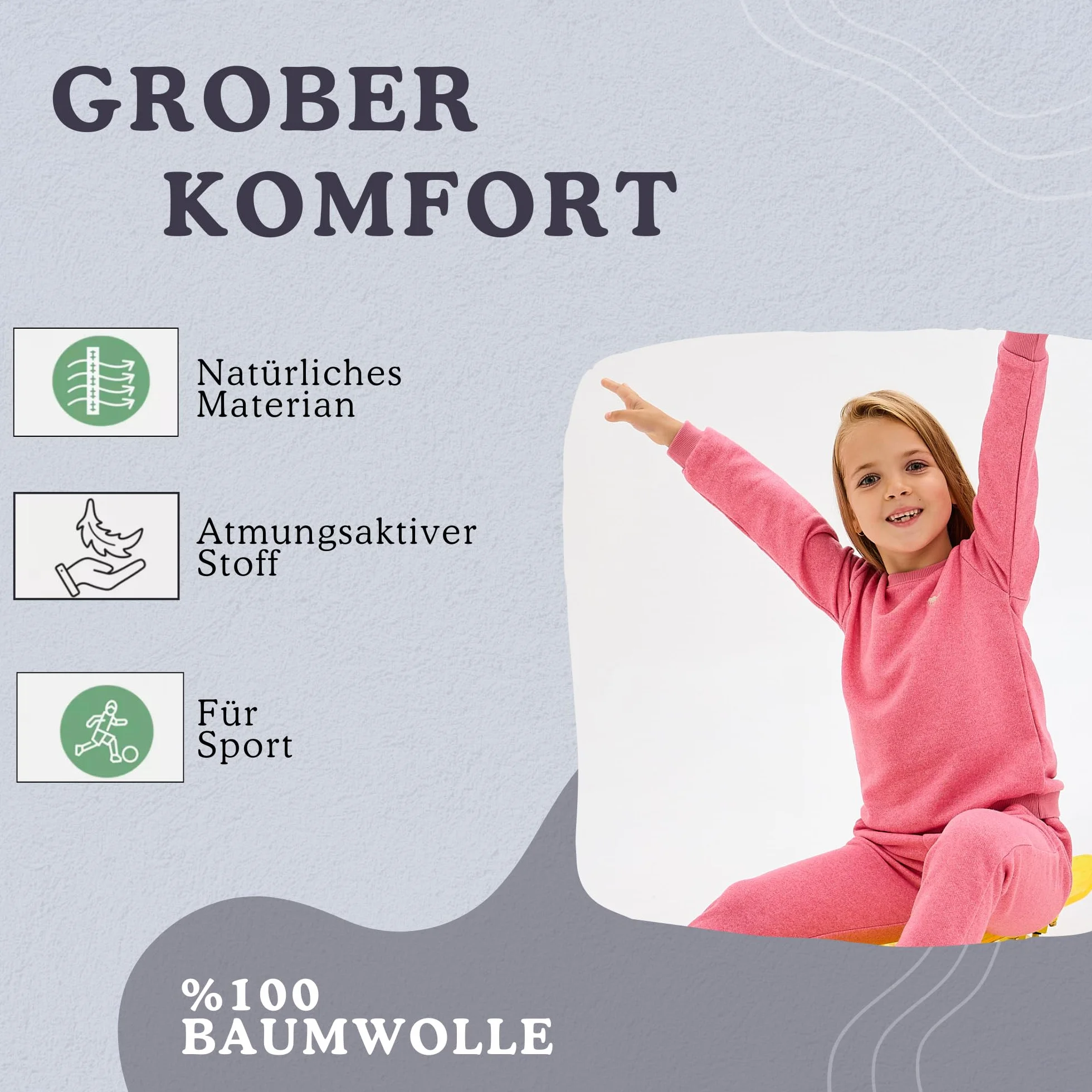 deiko Zestaw odzieży dziecięcej dla dzieci, chłopców, dziewczynek, unisex, 100% bawełna, strój dziecięcy, koszulka + spodnie, 2-częściowy top z długim rękawem i spodnie z kieszeniami