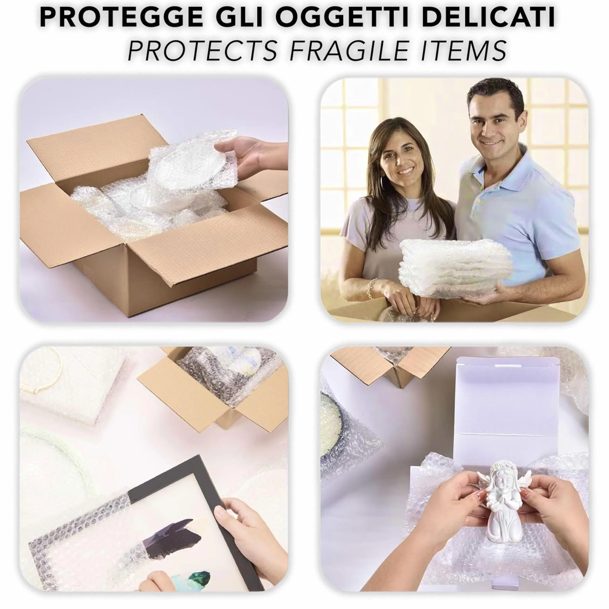 IPEA Woreczki bąbelkowe do pakowania i wysyłki - 30 sztuk - Made in Italy - 30 x 20 cm - duża torba bąbelkowa do ochrony, wyściółki, pakowania przedmiotów - odporna na rozdarcia i wstrząsy