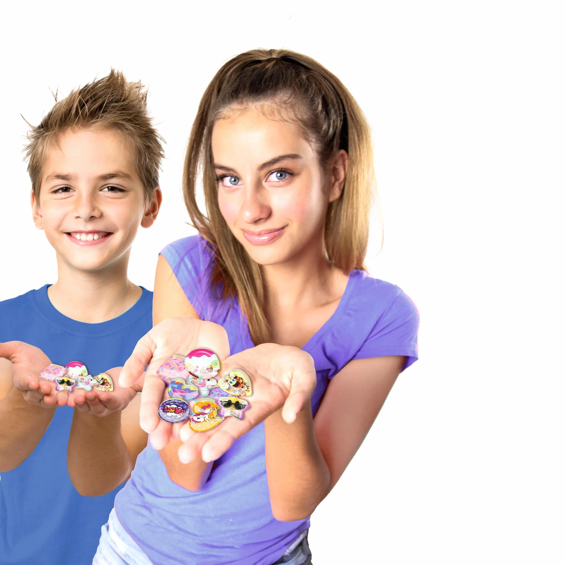 BEST OF TOYS - Fabryka naklejek 3D - Maszyna do tworzenia 100% spersonalizowanych naklejek 3D - Rzemiosło - Do ozdabiania zeszytów, pamiętników, kart - 30 naklejek - Od 5 lat