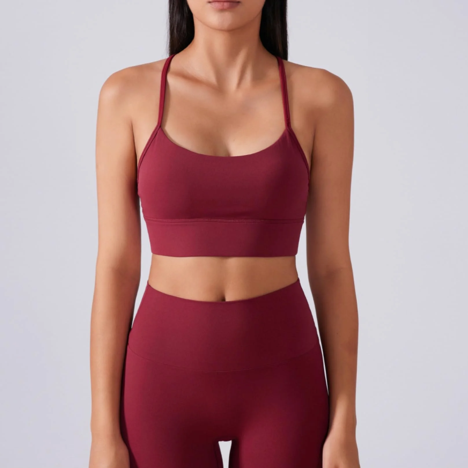 Kobiety 2 -częściowe Zestawy Treningowe Slim Sports Bra Set Butt Lift Yoga Stroje Gym Leggins Suit