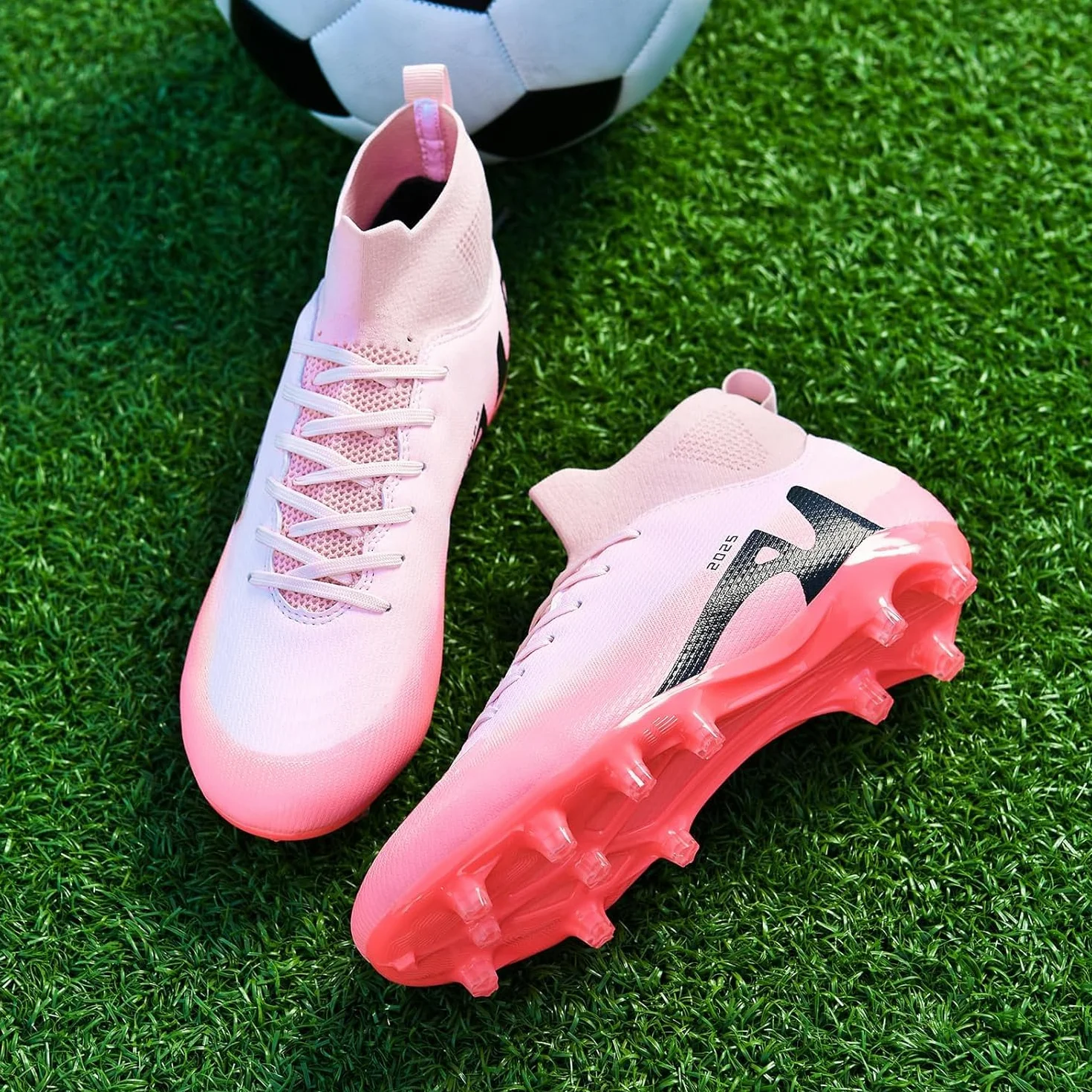Męskie buty do piłki nożnej, High Top Spike Cleats, profesjonalne buty do piłki nożnej, atletyka, buty sportowe, buty sportowe
