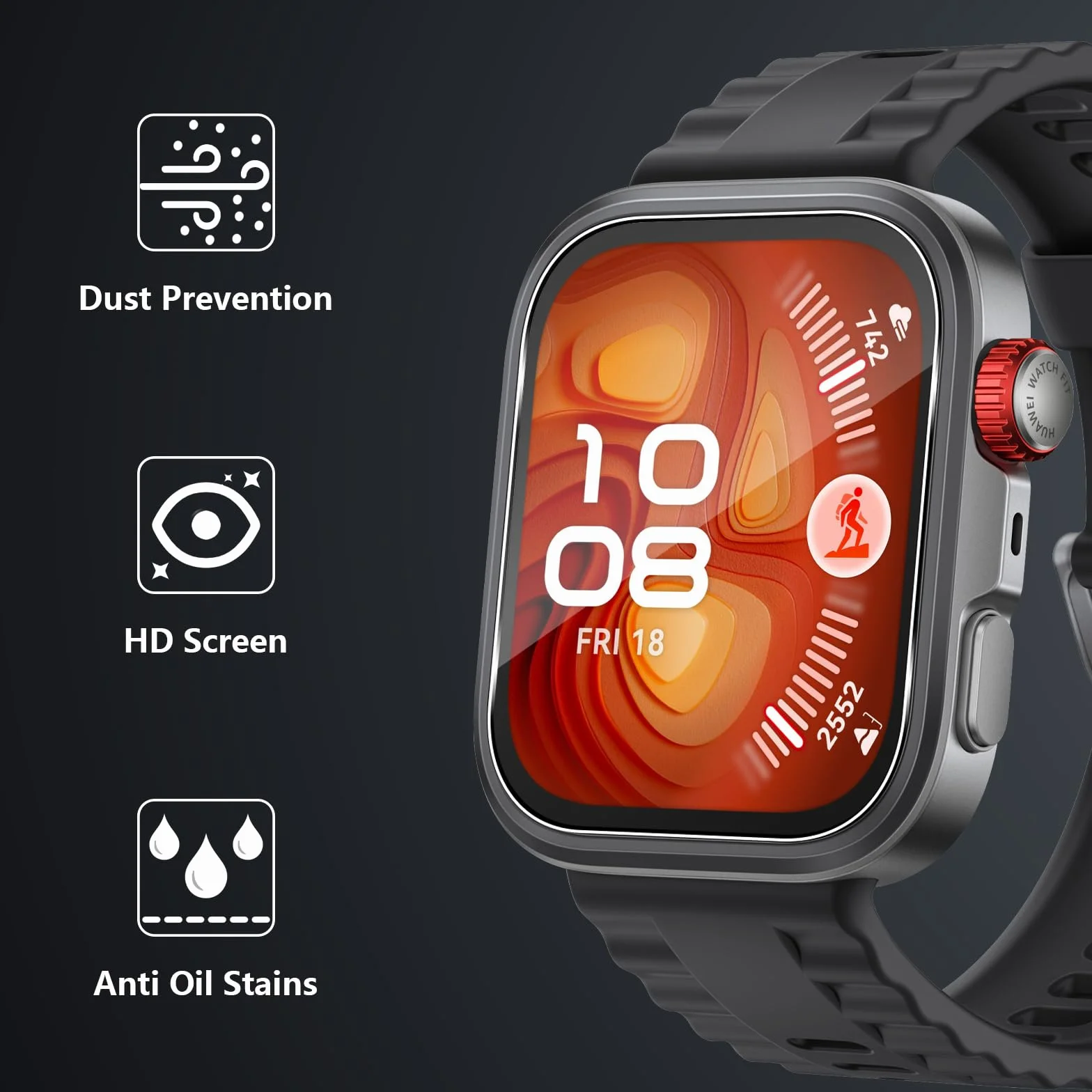 Szkło hartowane do Huawei Watch Fit 4 Pro, folia ochronna 9H twardość 9H Hartowany ekran, bez pęcherzyków, przezroczysty