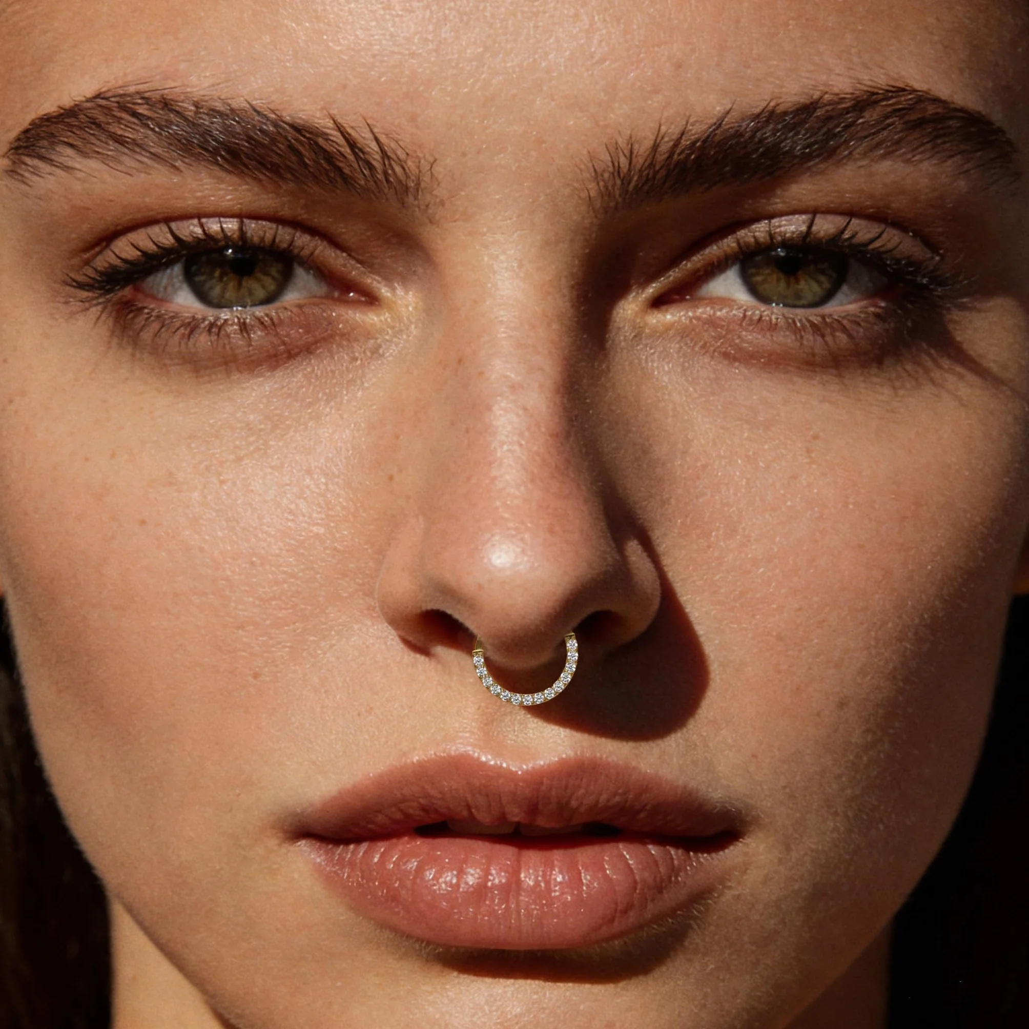 Kolczyk do nosa dla kobiet, stal nierdzewna, złoty, srebrny, piercing helix, septum, tragus conch, piercing wargi, nosa, cyrkonia, biżuteria 8 mm/10 mm