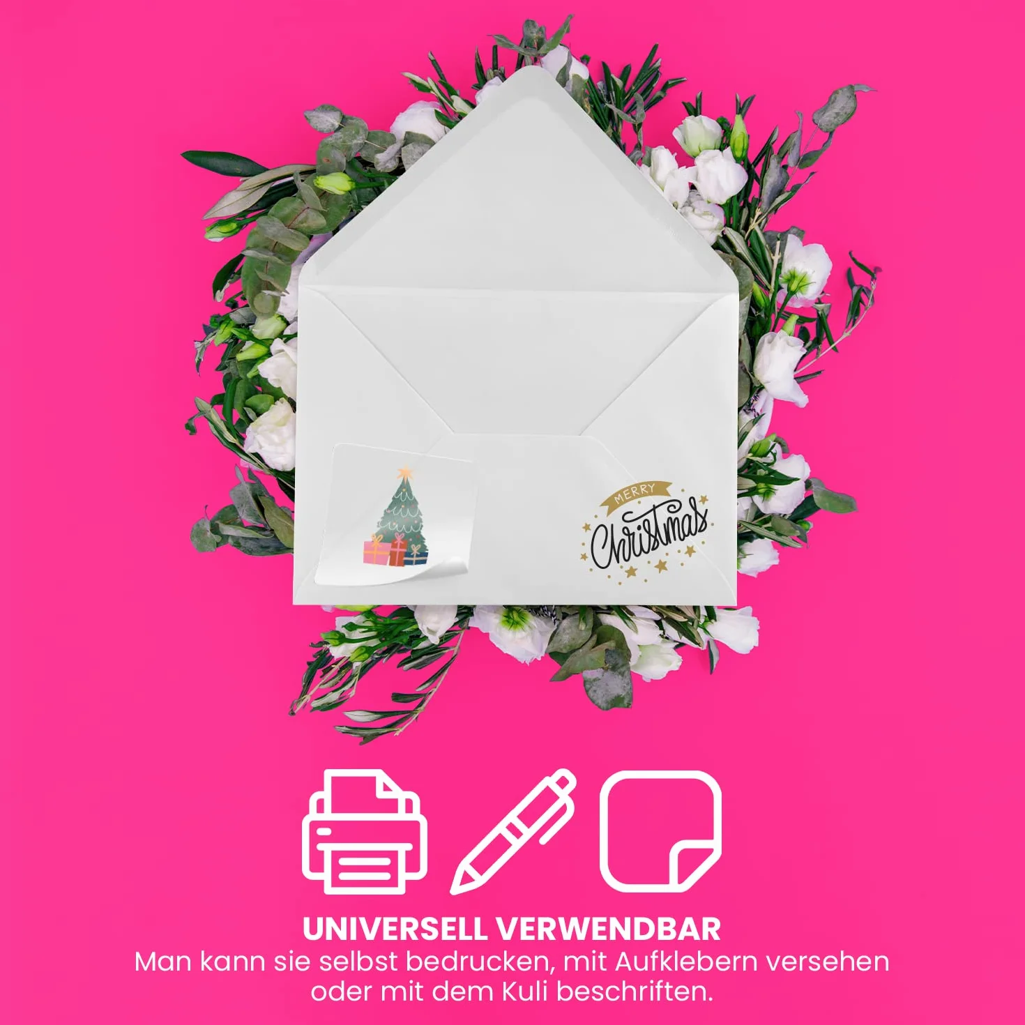Netuno 50 x biały papier B6 12,5 x 17,5 cm 100 g komercyjny bez okna na karty, zaproszenia, udział, korespondencja - Gumowana zakładka