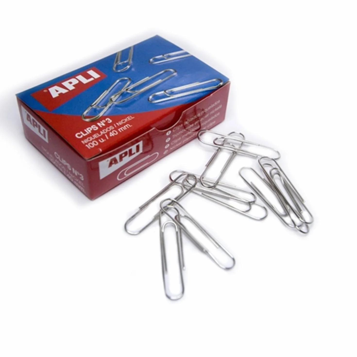 APLI Papier – klipsy kartonowe niklowane N2 32 mm opakowanie 100 sztuk