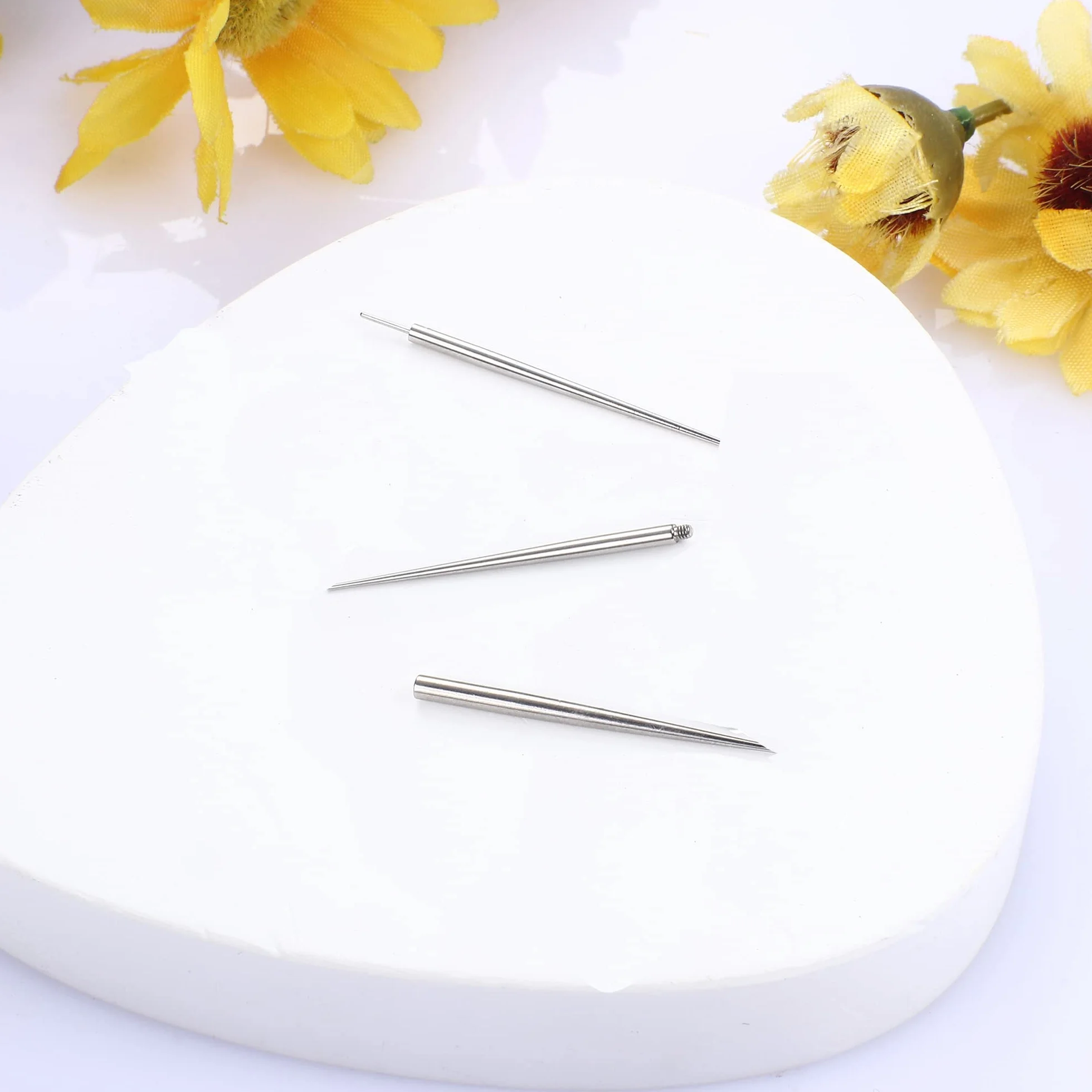 FIOROYAL 3 sztuki wrzecion stożkowych ze stali chirurgicznej 316 l, 14 g, 16 g, 18 g, zestaw narzędzi do ucha, nosa, ust, brzucha, sutków/języka, narzędzie do wymiany