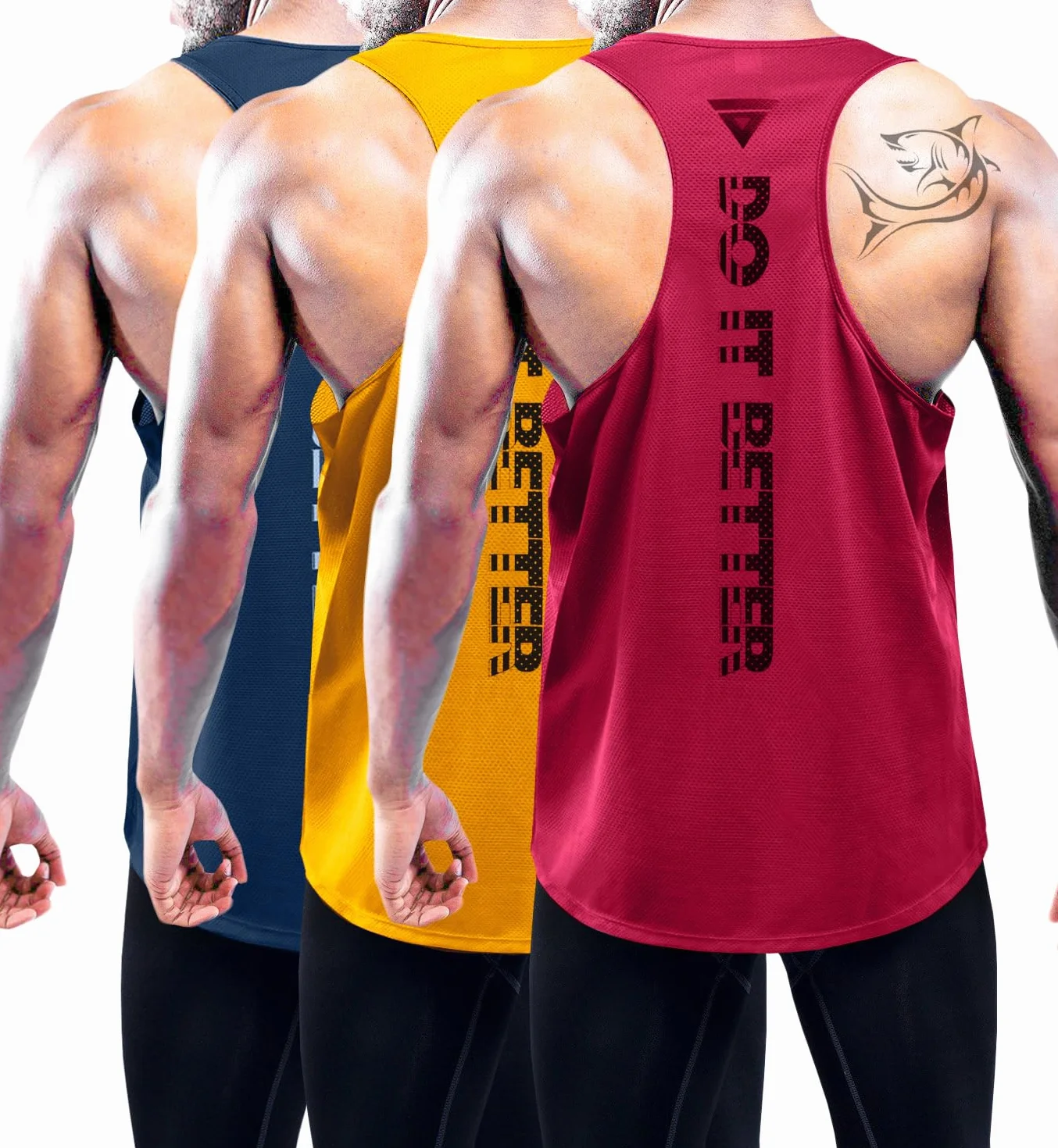 Boyzn Tank Top Męski na Lato, Bez Rękawów, Oddychające Koszulki na Pachy, do Studia Fitness, Siłowni, Kulturystyki, Biegania - 1 lub 3-pak