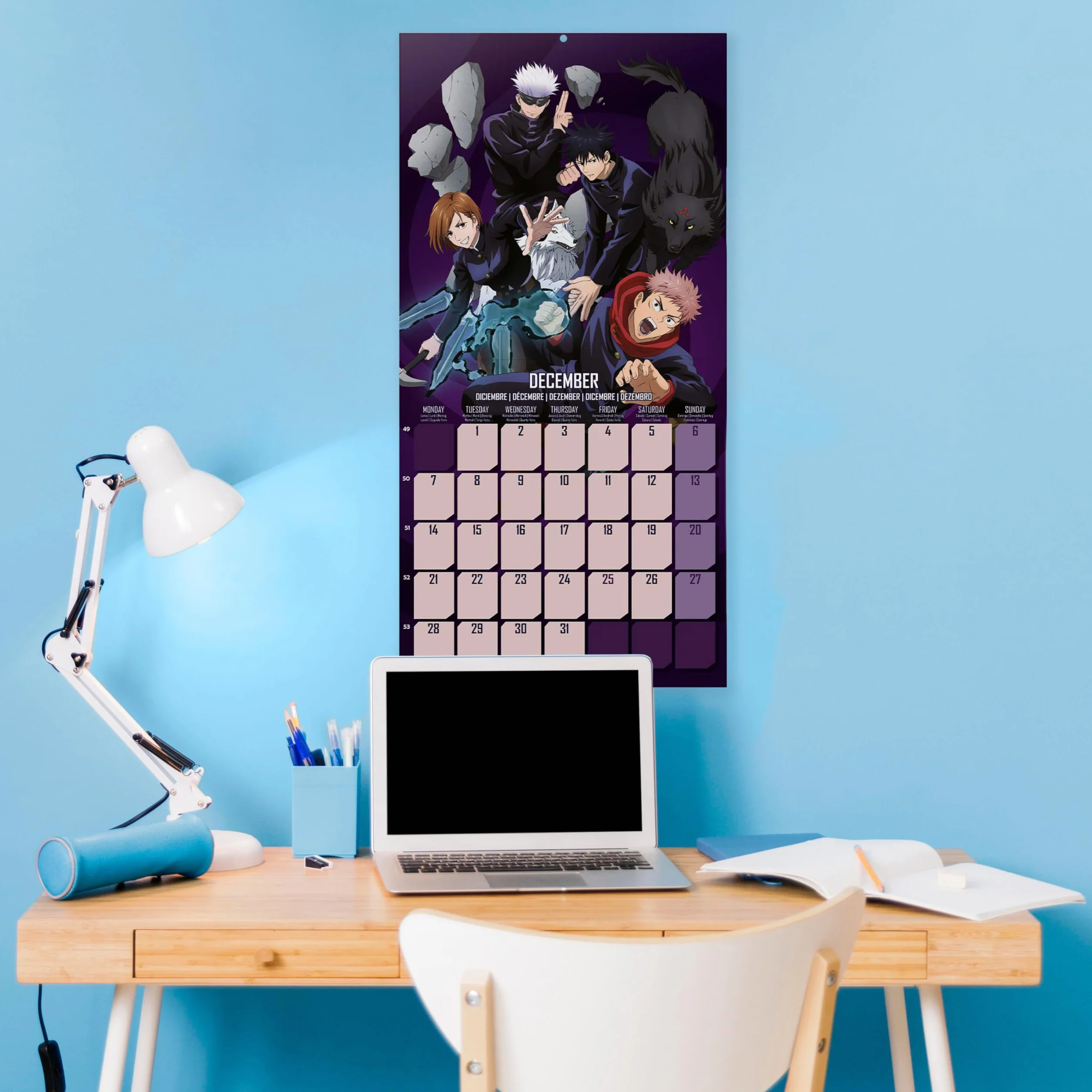 Grupo Erik Wall Calendar 2026 - Jujutsu Kaisen Calendar 2026 | Square 30 x 30 cm - 12 x 12 inches Wall Planner, Family Planner Month To View | Jujutsu Kaisen Manga, Anime Gifts For Friends