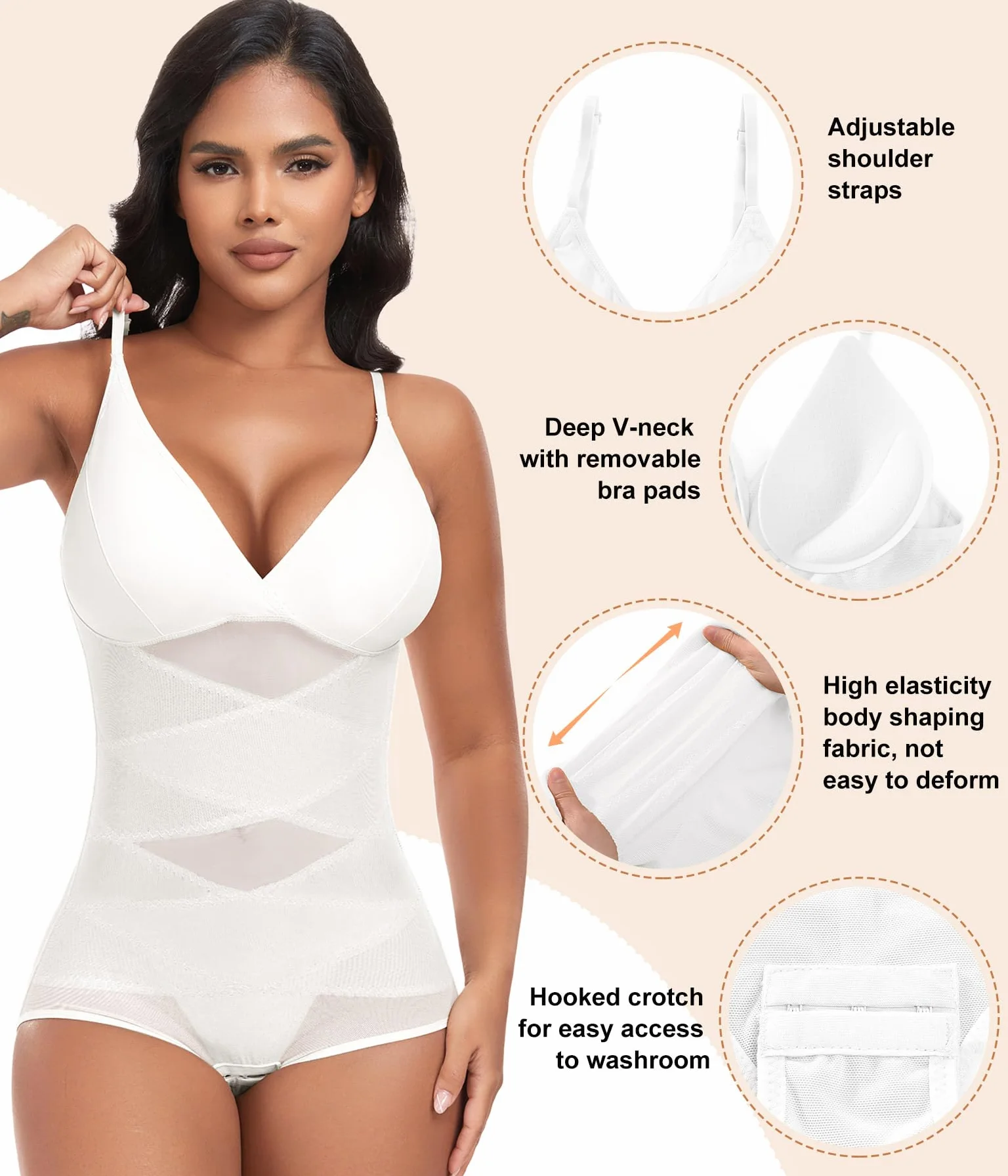 Bielizna modelująca sylwetkę, wyszczuplające brzuch, mocno modelujące ciało, z wbudowanym biustonoszem, oddychające, modelujące figurę, seksowne body gorsetowe z modelującym talię