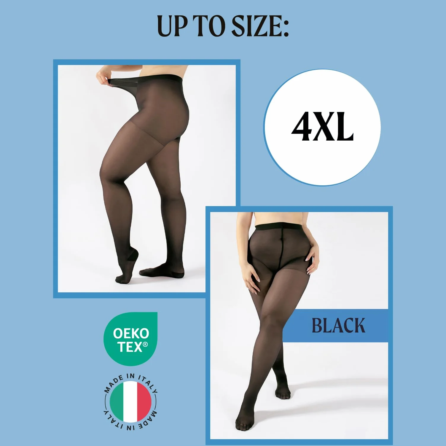CALZITALY przezroczysty Kobiety Stützstrumpfhose mit Starker Kompression 10 Mm/Hg, Feine Kompressionsstrumpfhosen Damen