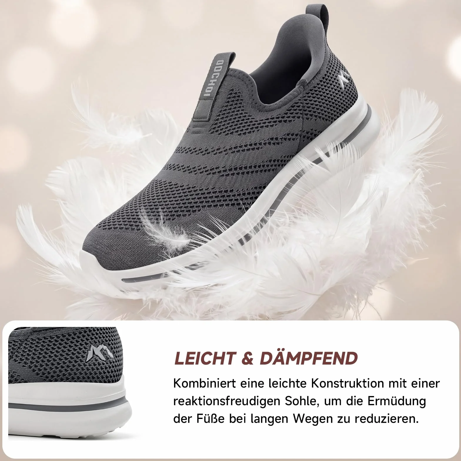 ODCKOI Męskie buty wsuwane, buty do biegania, sportowe trampki, oddychające trampki do chodzenia, wygodne, lekkie buty do biegania, na zewnątrz, modne buty do biegania