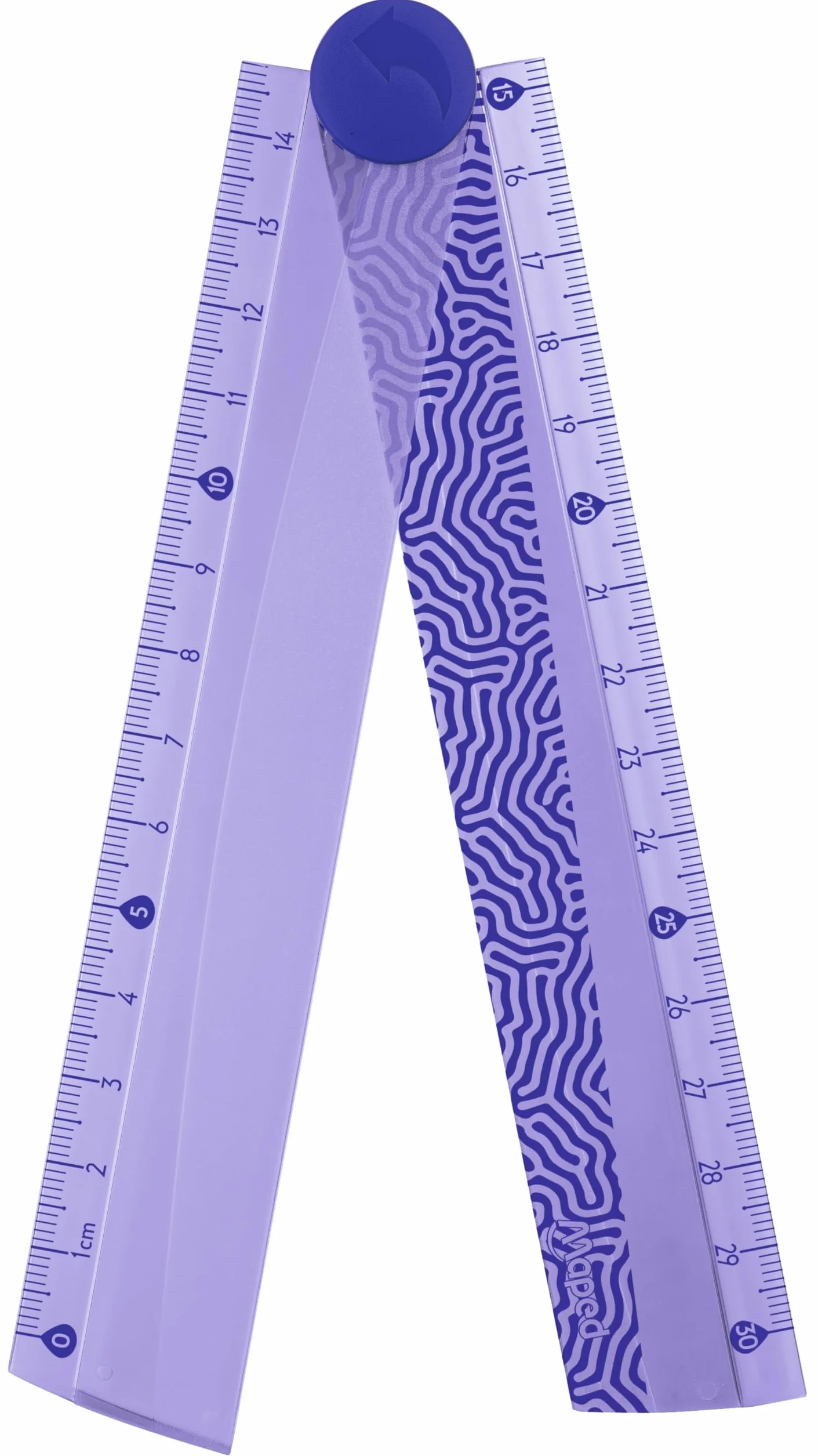 Maped - Linijka składana 2 w 1 - Linijka 15/30 cm - Ozdobna linijka z tworzywa sztucznego - Seria Deepsea Paradise