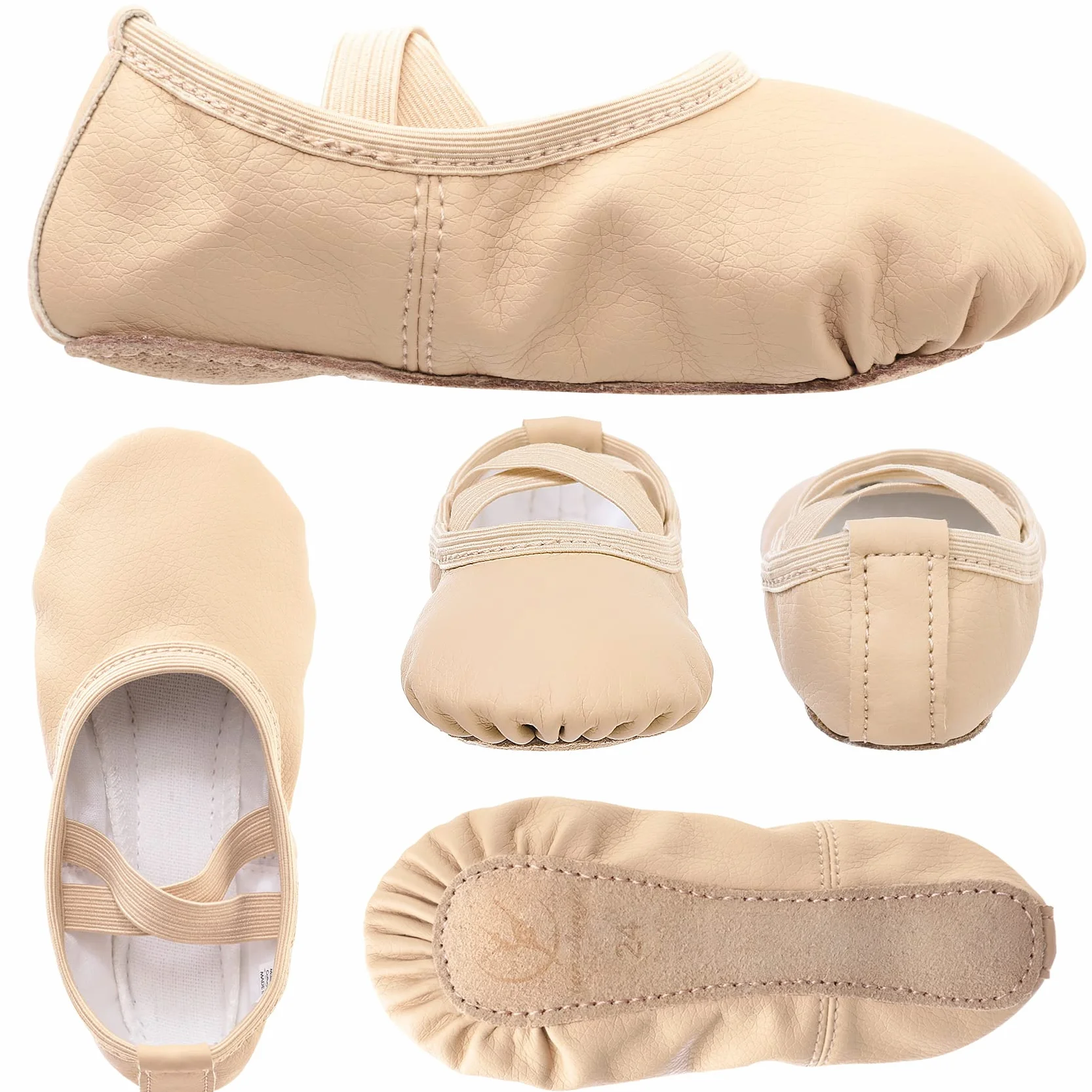 Buty baletowe ze skóry dziewczęce, baletki, buty do tańca z całą skórzaną podeszwą dla dzieci, kobiet, rozmiar 22-40, różowe, beżowe, czarne